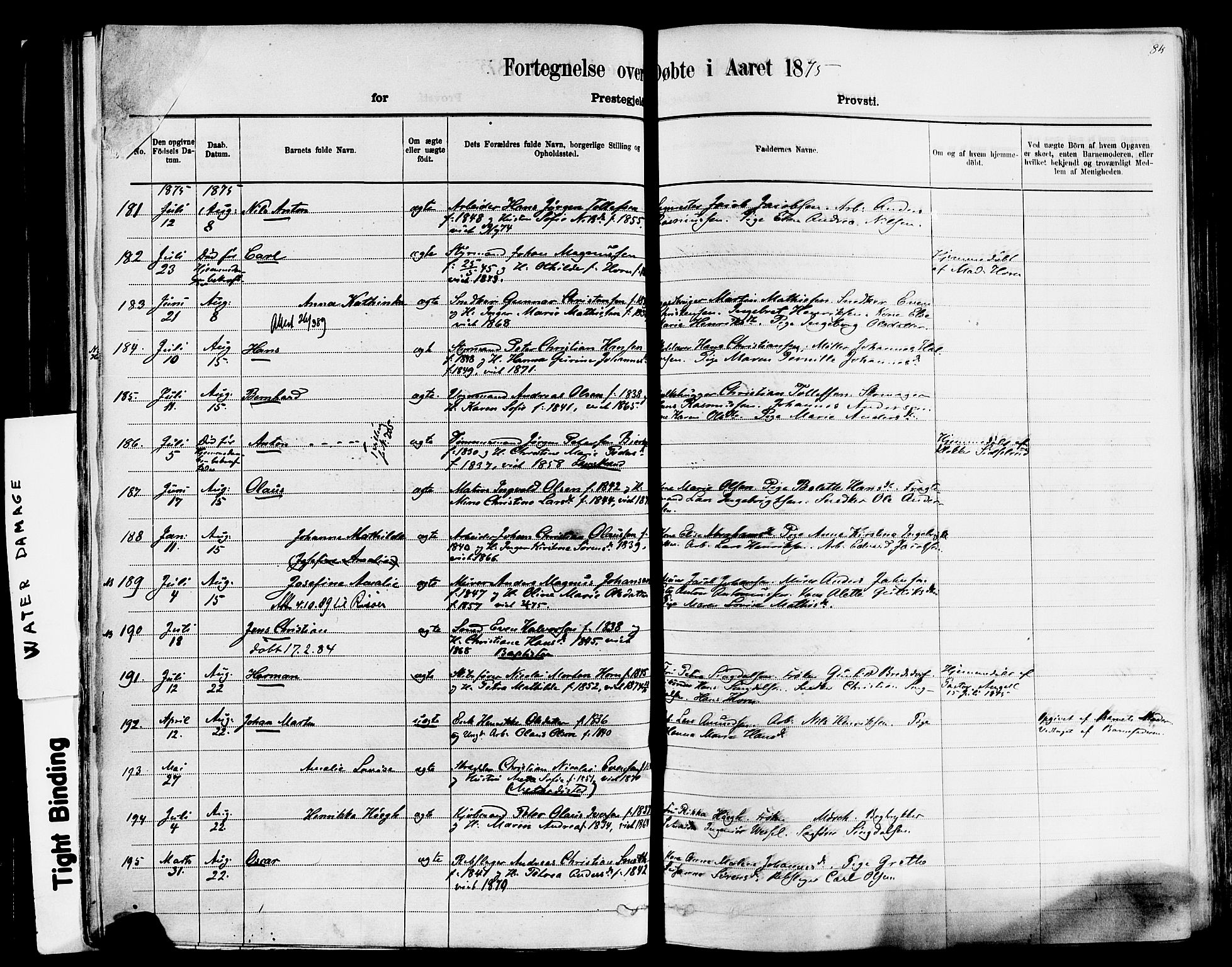 Larvik kirkebøker, AV/SAKO-A-352/F/Fa/L0006: Parish register (official) no. I 6, 1871-1883, p. 84