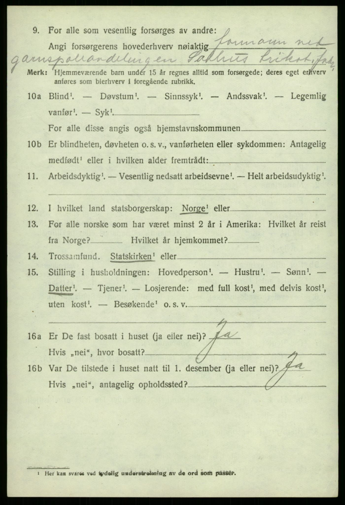 SAB, 1920 census for Åsane, 1920, p. 1122