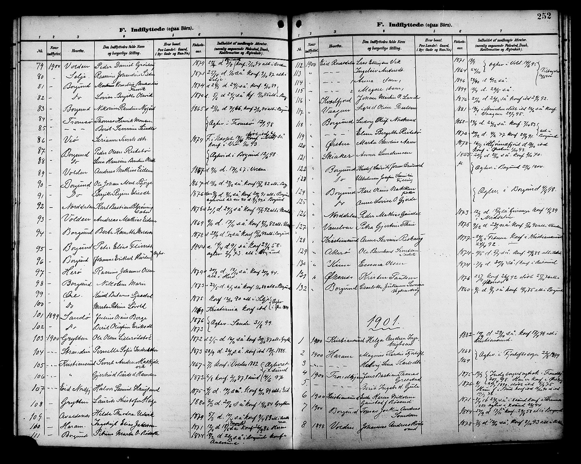 Ministerialprotokoller, klokkerbøker og fødselsregistre - Møre og Romsdal, SAT/A-1454/529/L0469: Parish register (copy) no. 529C06, 1898-1906, p. 252