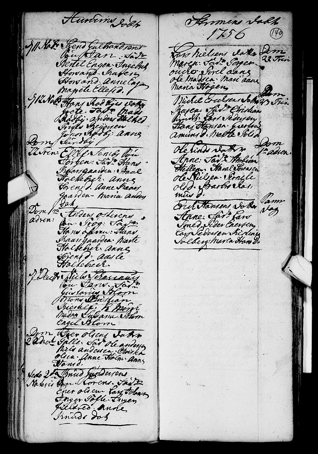 Hurum kirkebøker, AV/SAKO-A-229/F/Fa/L0002: Parish register (official) no. 2, 1733-1757, p. 140