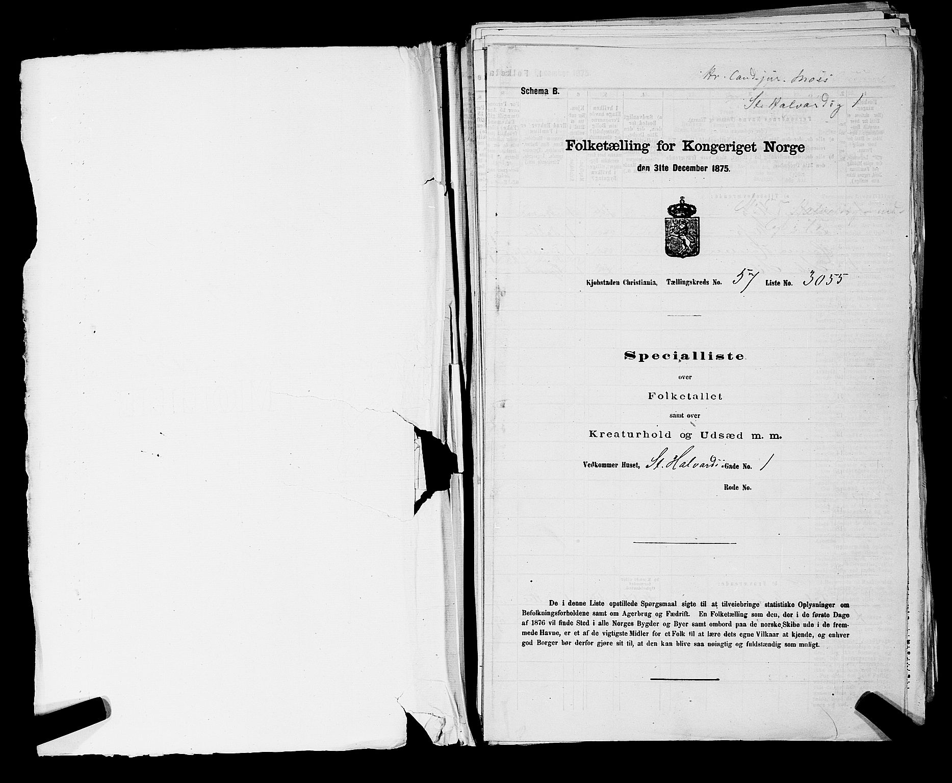 RA, 1875 census for 0301 Kristiania, 1875, p. 8535