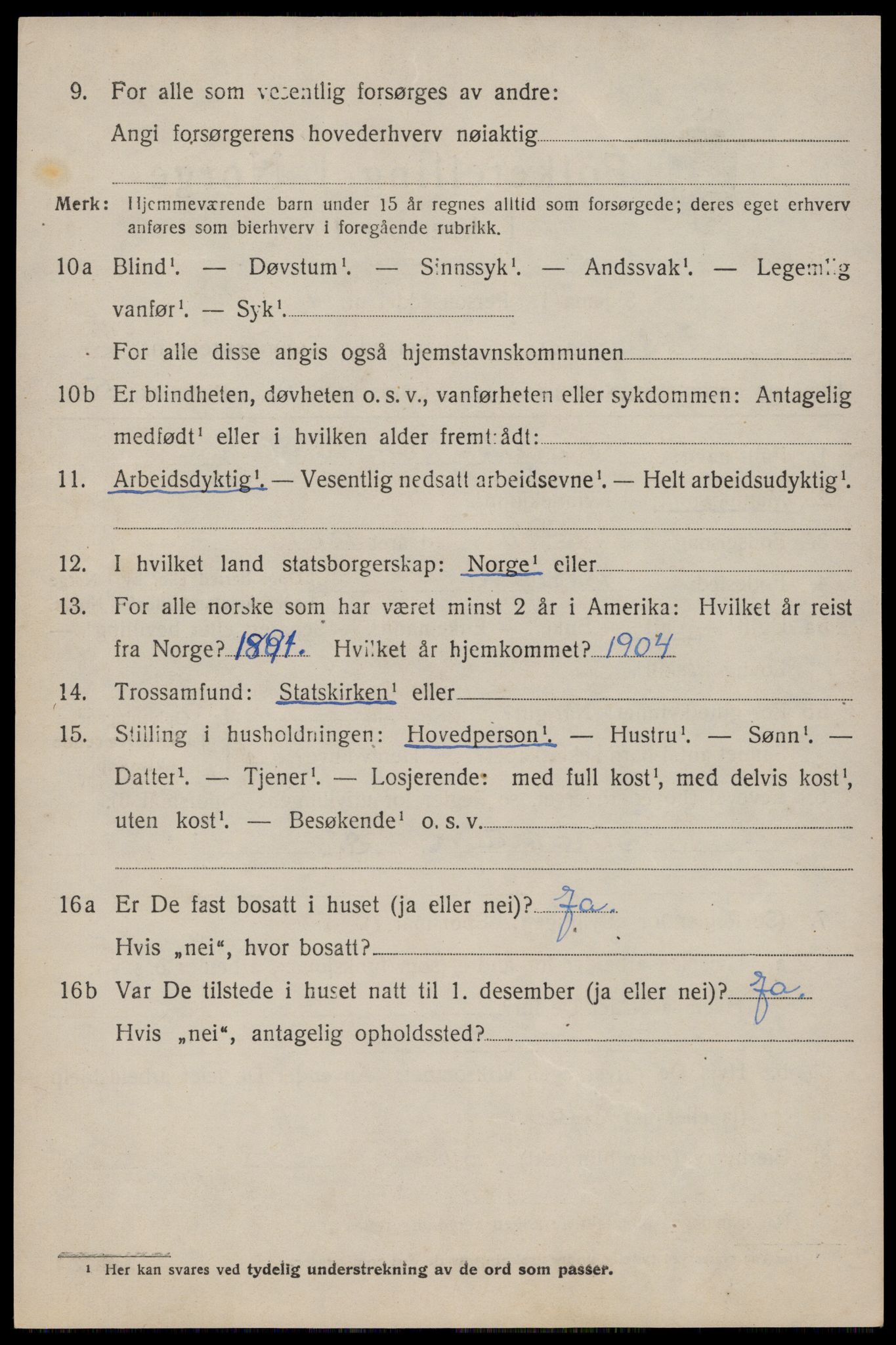 SAST, 1920 census for Håland, 1920, p. 3010