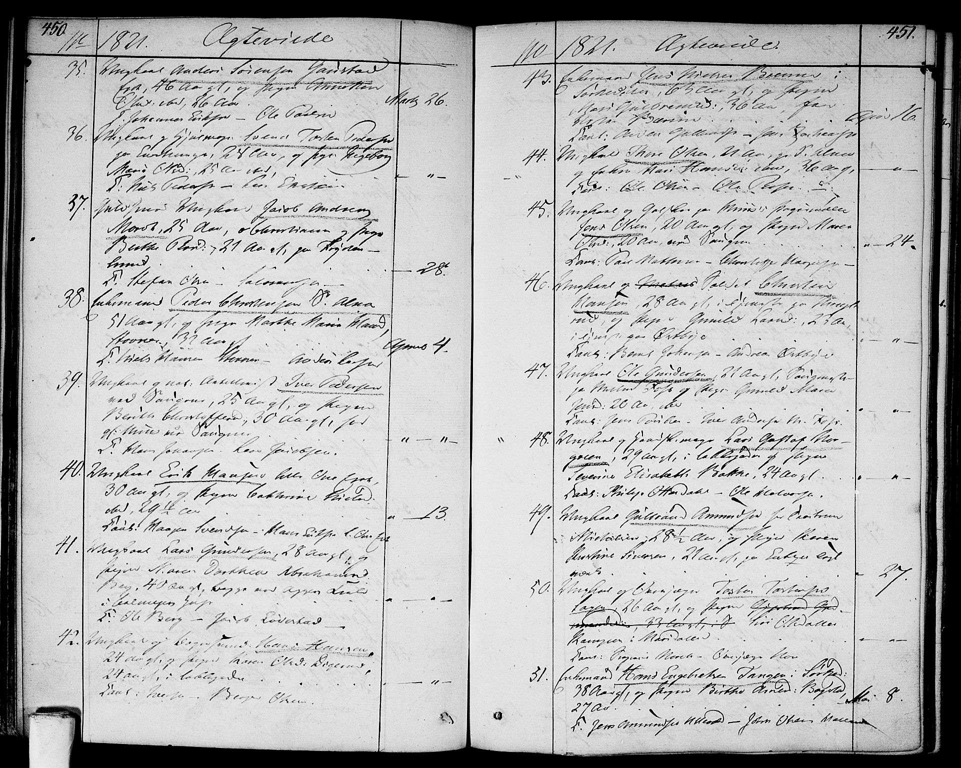 Aker prestekontor kirkebøker, SAO/A-10861/F/L0012: Parish register (official) no. 12, 1819-1828, p. 450-451