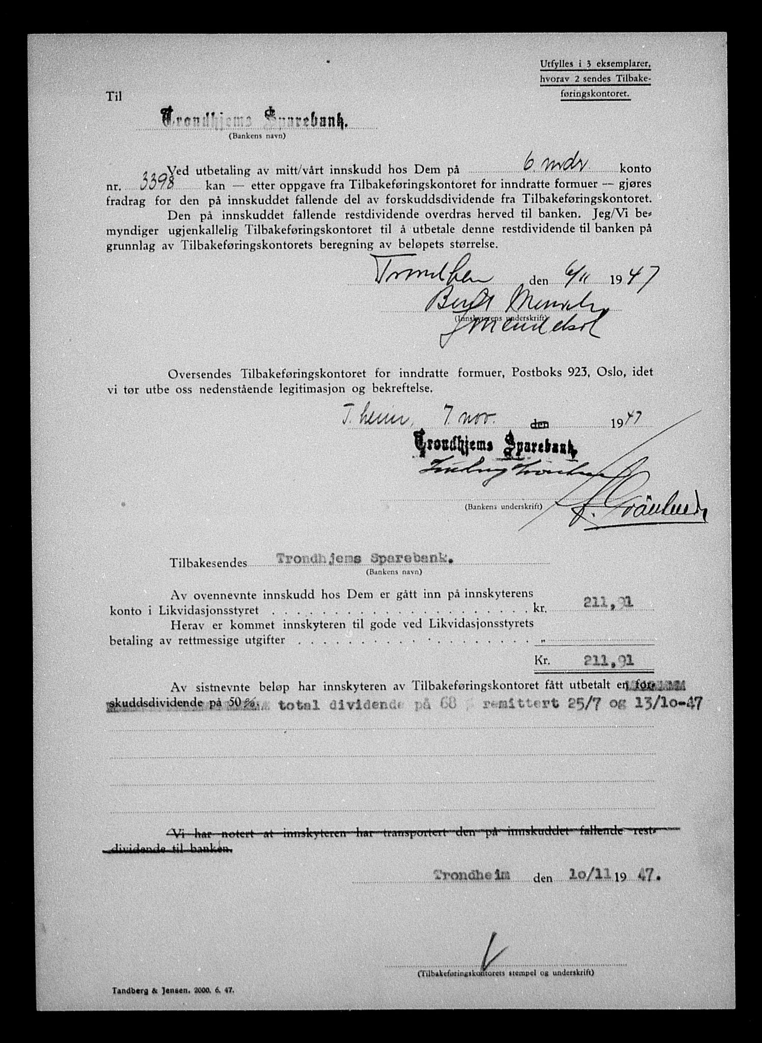 Justisdepartementet, Tilbakeføringskontoret for inndratte formuer, RA/S-1564/H/Hc/Hca/L0905: --, 1945-1947, p. 450