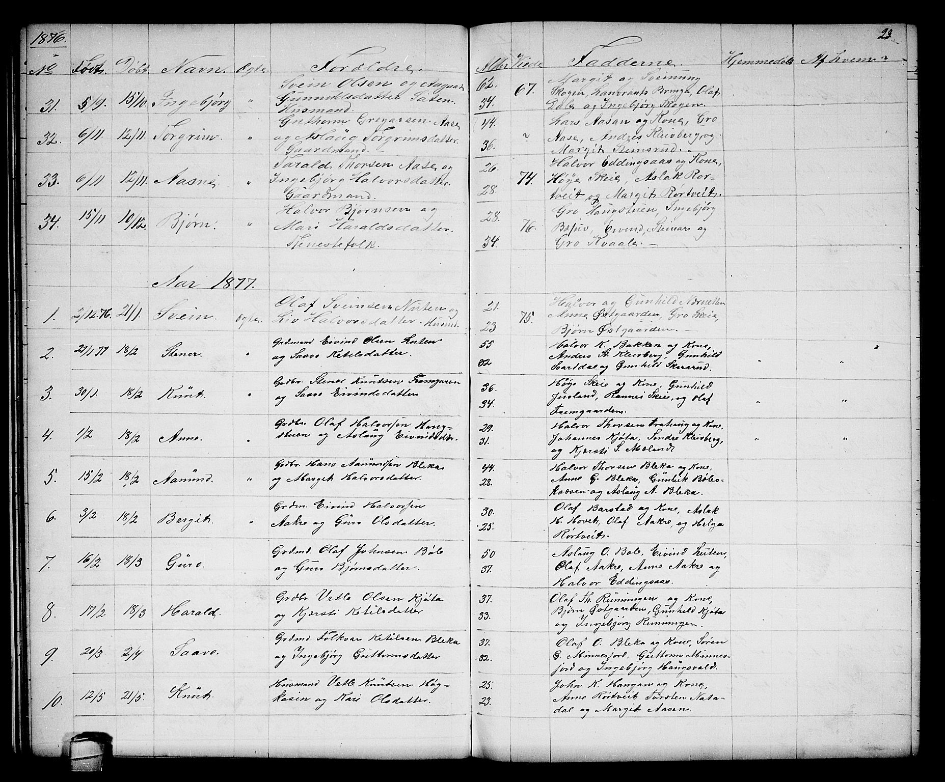 Seljord kirkebøker, SAKO/A-20/G/Gb/L0003: Parish register (copy) no. II 3, 1863-1884, p. 23