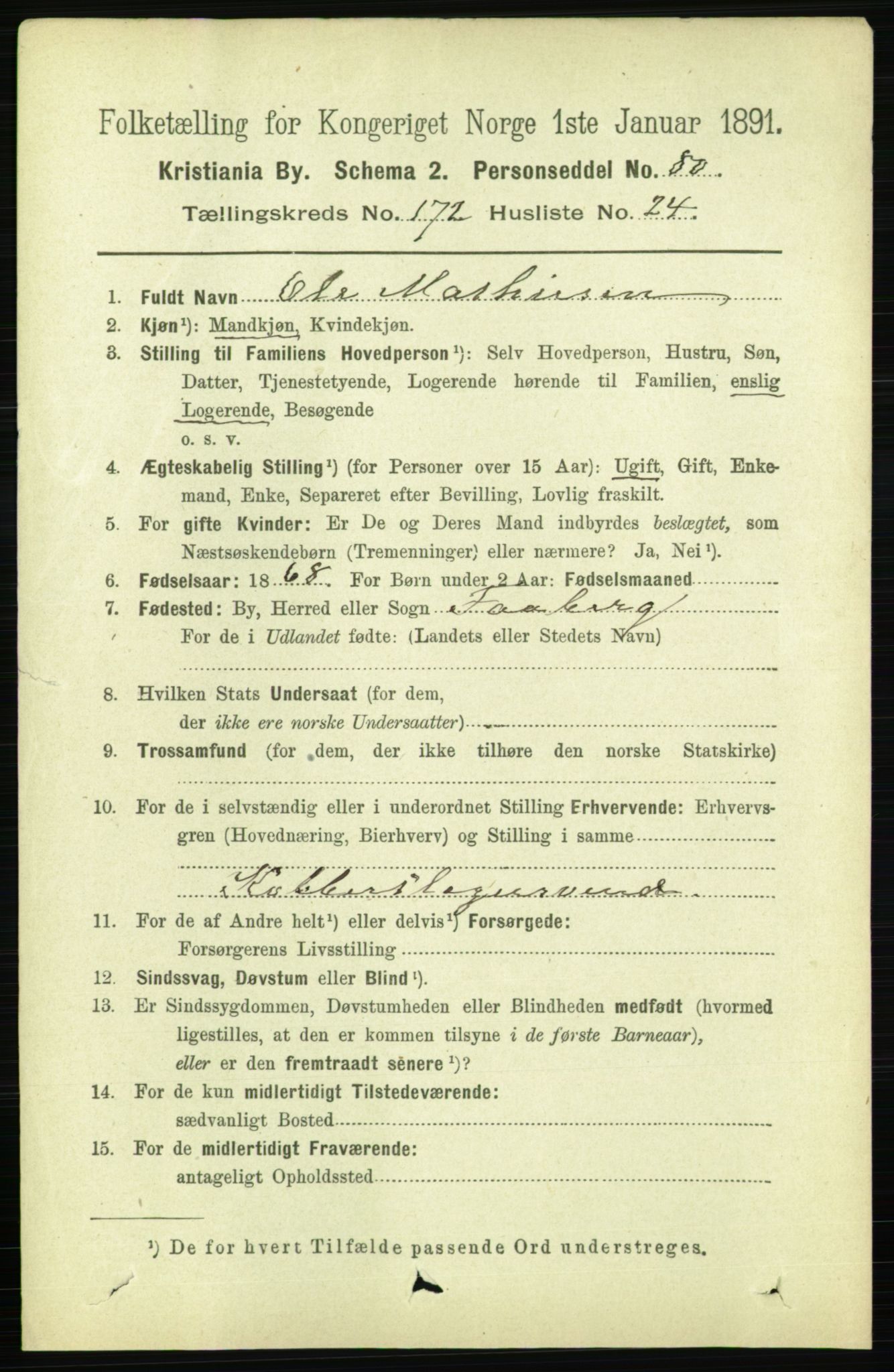 RA, 1891 census for 0301 Kristiania, 1891, p. 102716