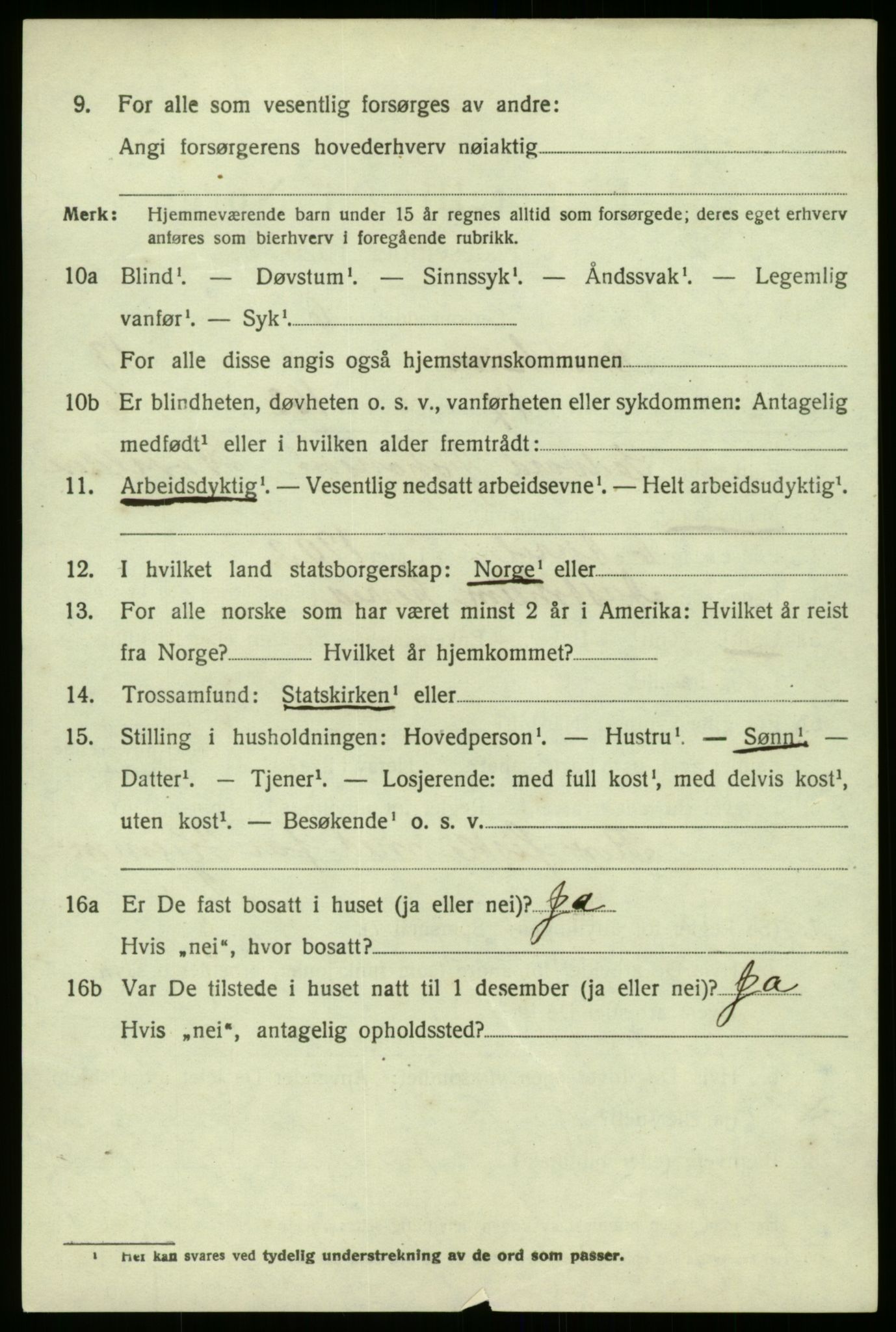 SAB, 1920 census for Austrheim, 1920, p. 4719