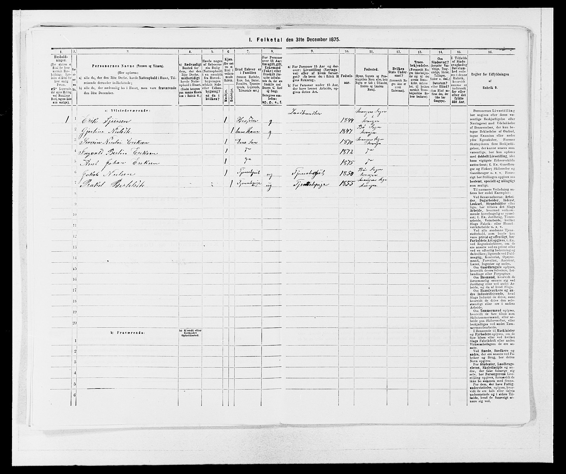 SAB, 1875 census for 1261P Manger, 1875, p. 753