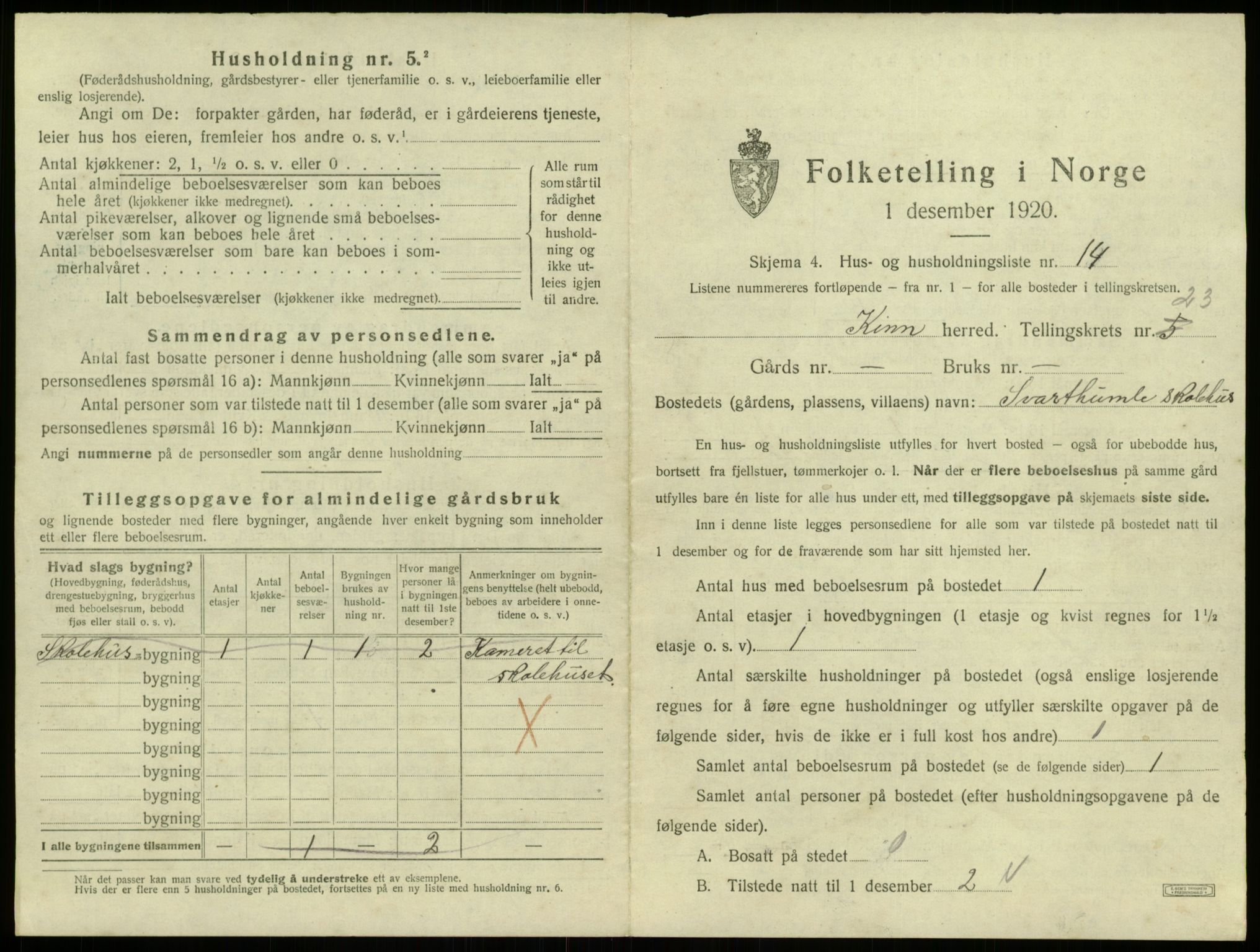 SAB, 1920 census for Kinn, 1920, p. 1166