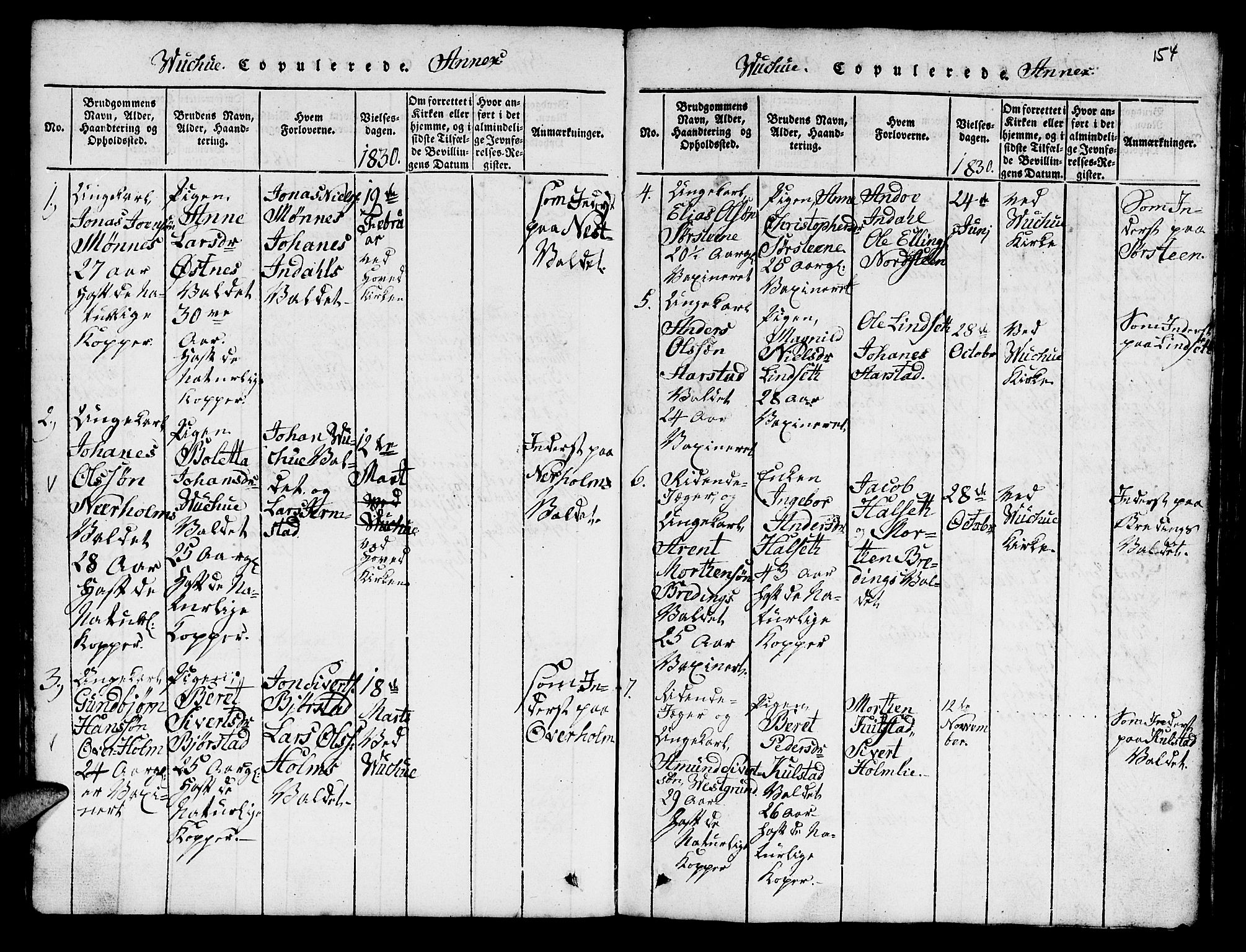 Ministerialprotokoller, klokkerbøker og fødselsregistre - Nord-Trøndelag, SAT/A-1458/724/L0265: Parish register (copy) no. 724C01, 1816-1845, p. 154