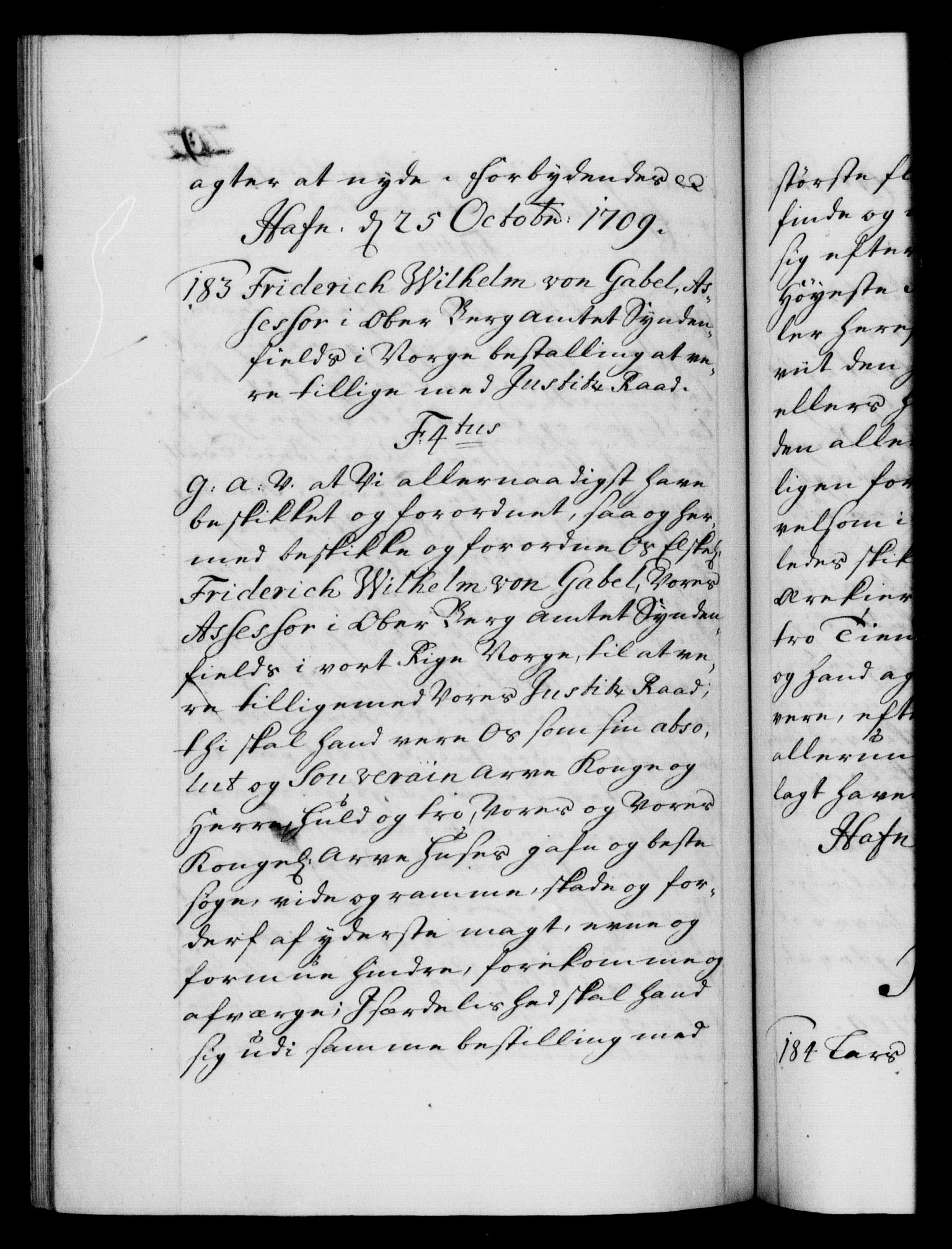 Danske Kanselli 1572-1799, AV/RA-EA-3023/F/Fc/Fca/Fcaa/L0020: Norske registre, 1708-1711, p. 292b