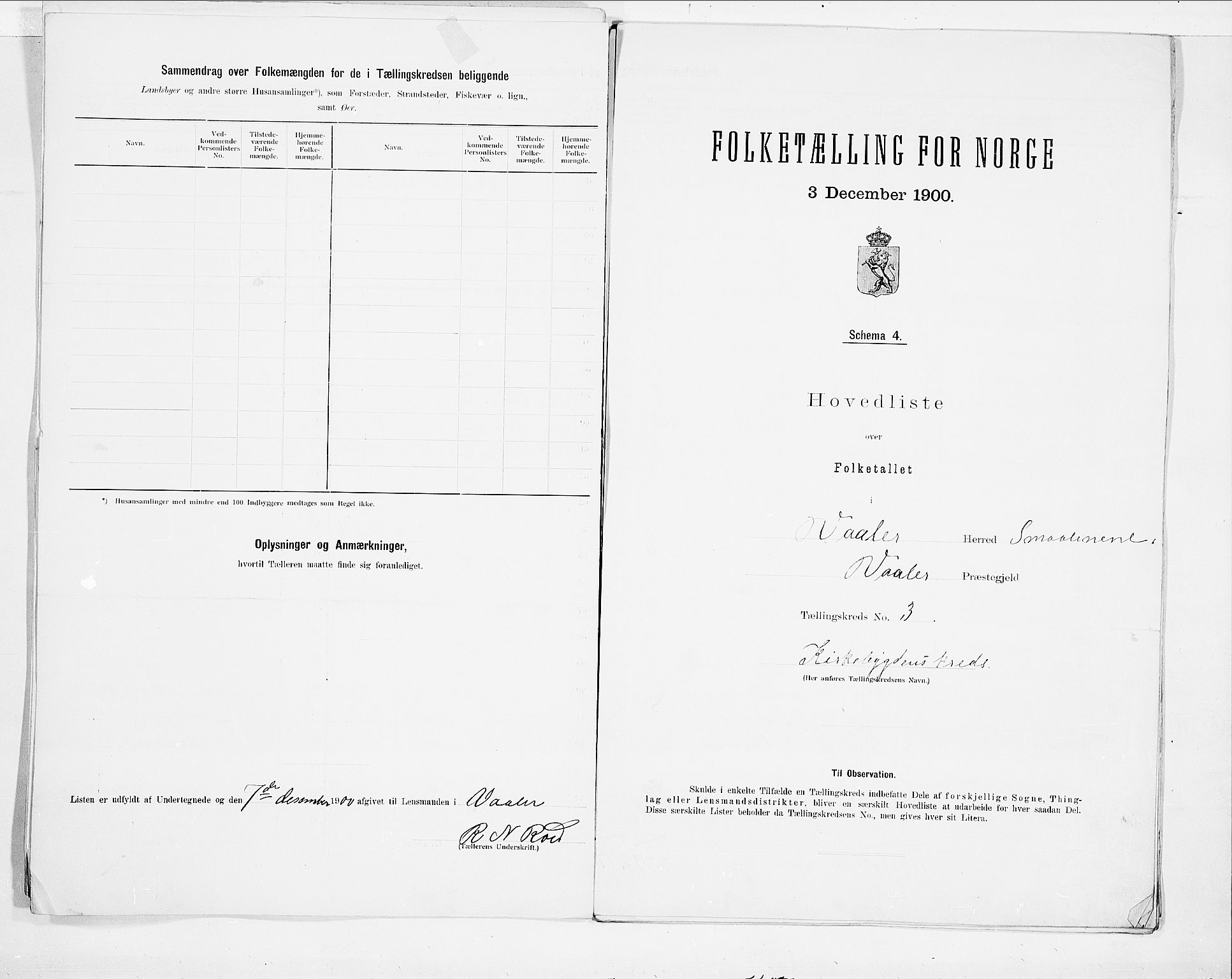 SAO, 1900 census for Våler, 1900, p. 8