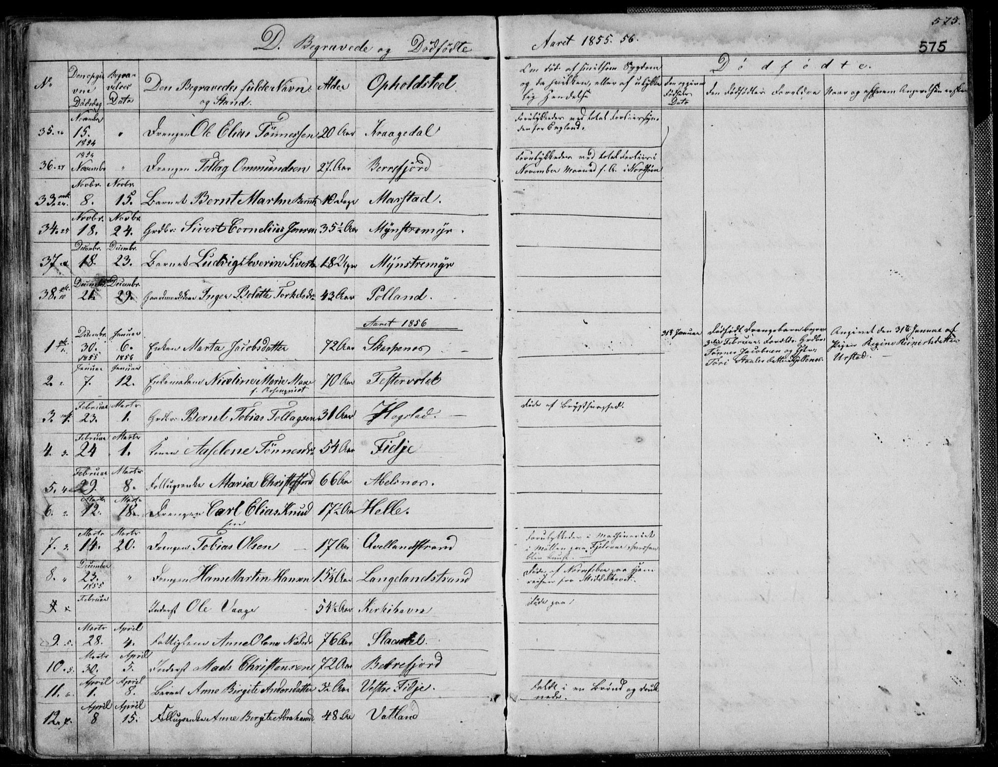 Flekkefjord sokneprestkontor, SAK/1111-0012/F/Fb/Fbb/L0002: Parish register (copy) no. B 2b, 1831-1866, p. 575