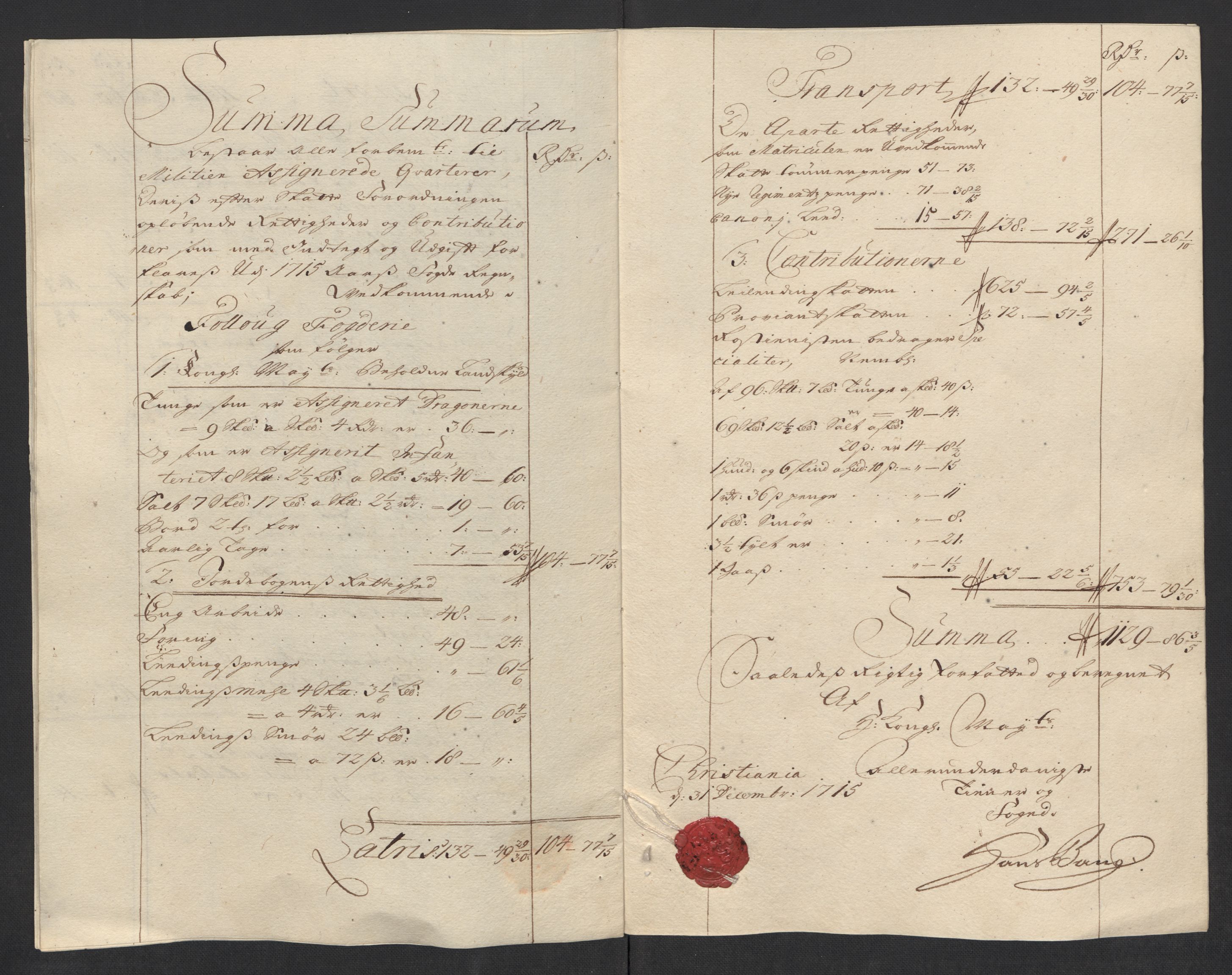 Rentekammeret inntil 1814, Reviderte regnskaper, Fogderegnskap, AV/RA-EA-4092/R10/L0453: Fogderegnskap Aker og Follo, 1715, p. 224