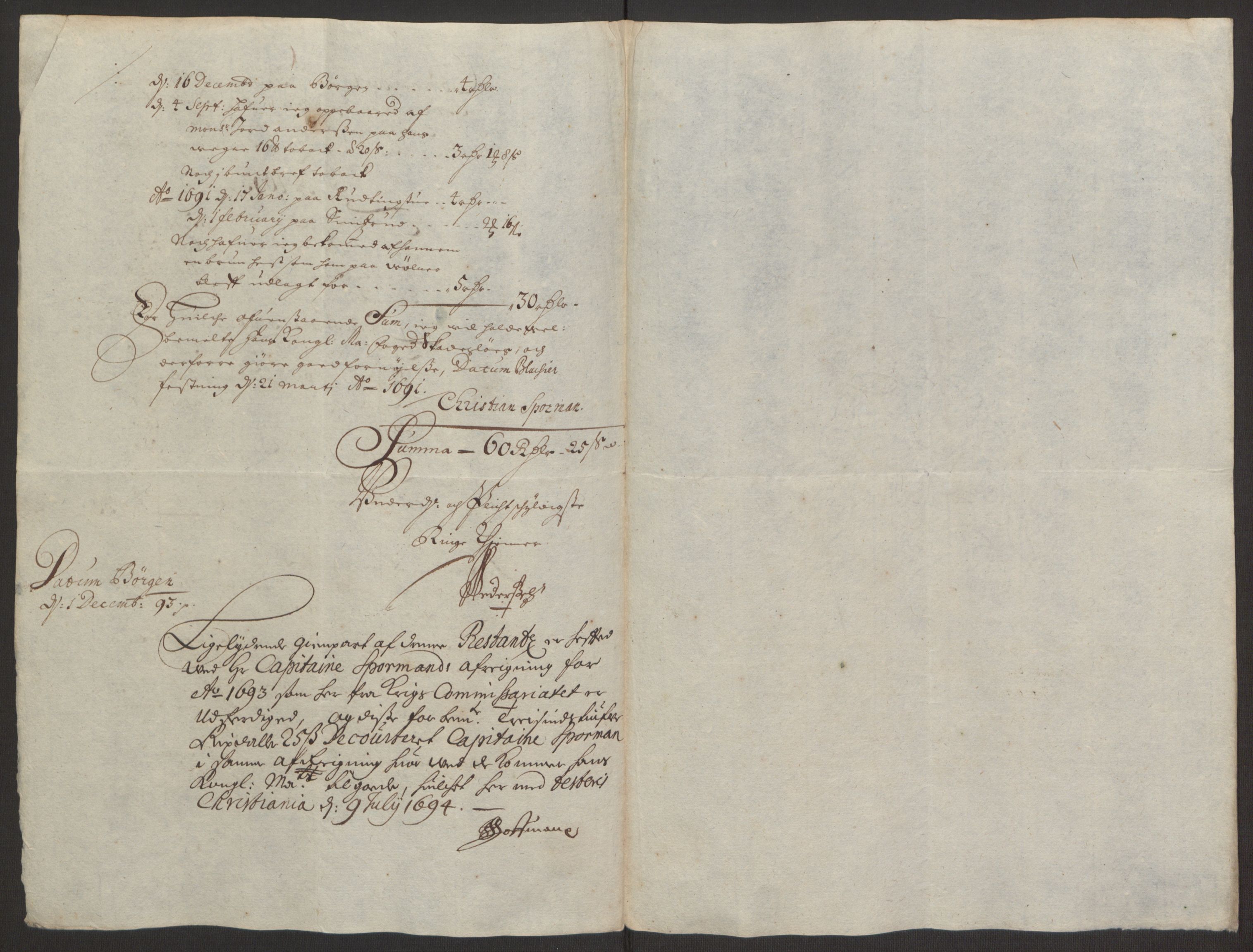 Rentekammeret inntil 1814, Reviderte regnskaper, Fogderegnskap, AV/RA-EA-4092/R11/L0579: Fogderegnskap Nedre Romerike, 1694-1695, p. 222