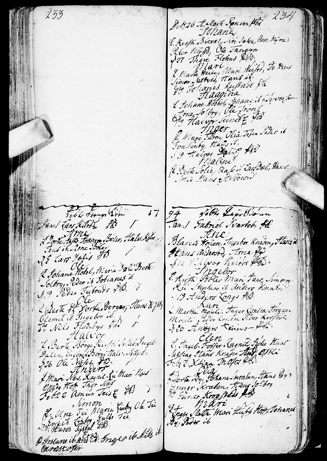 Enebakk prestekontor Kirkebøker, SAO/A-10171c/F/Fa/L0002: Parish register (official) no. I 2, 1755-1806, p. 233-234