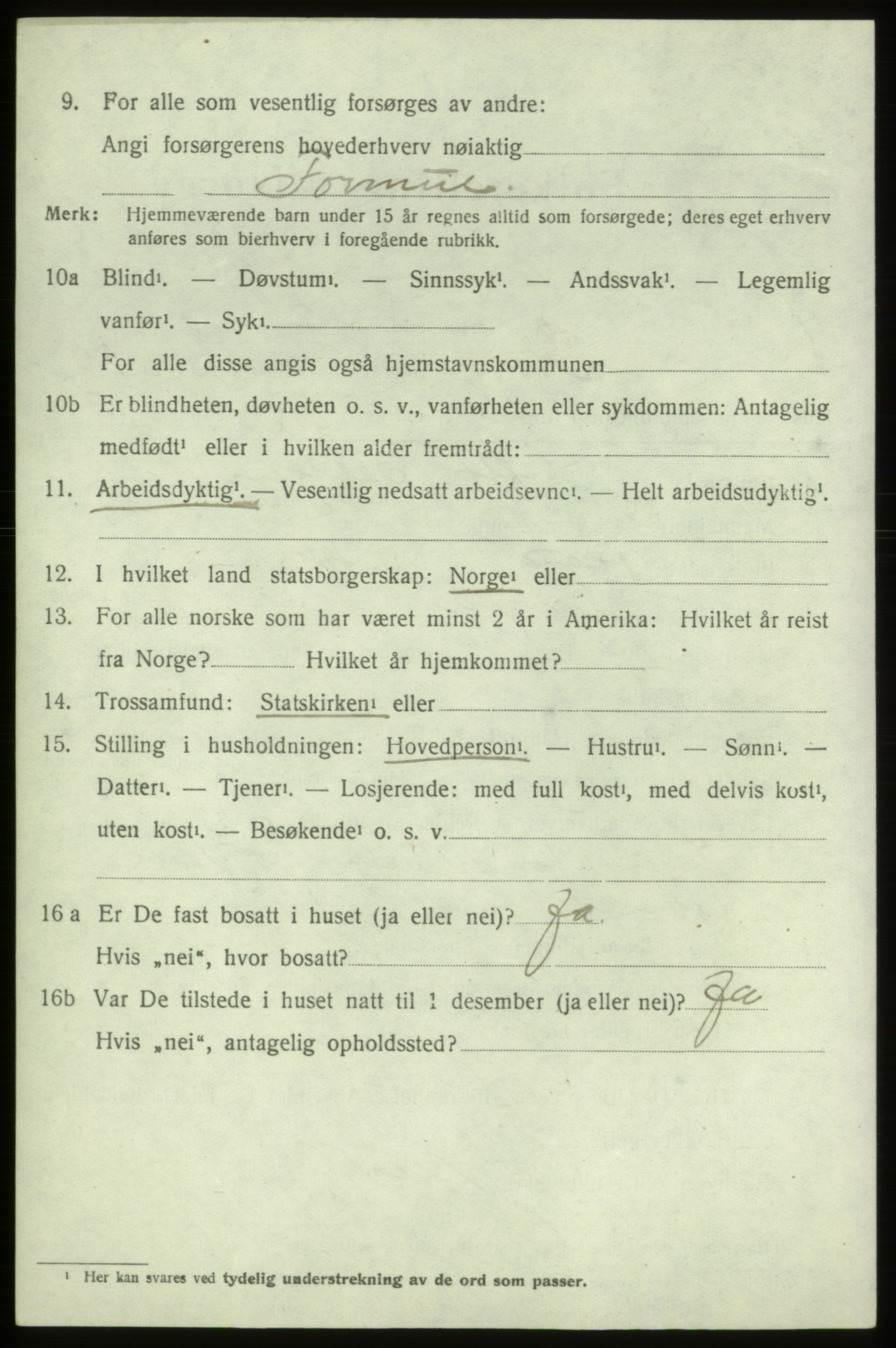 SAB, 1920 census for Stord, 1920, p. 7364