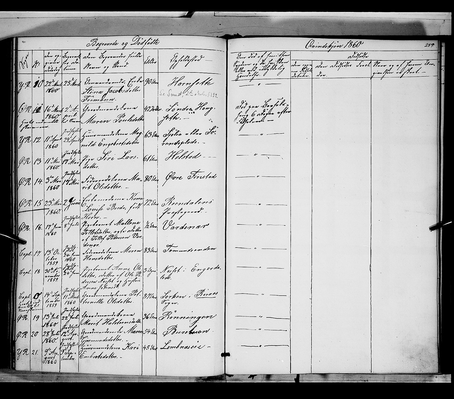 Rendalen prestekontor, SAH/PREST-054/H/Ha/Haa/L0005: Parish register (official) no. 5, 1853-1866, p. 289