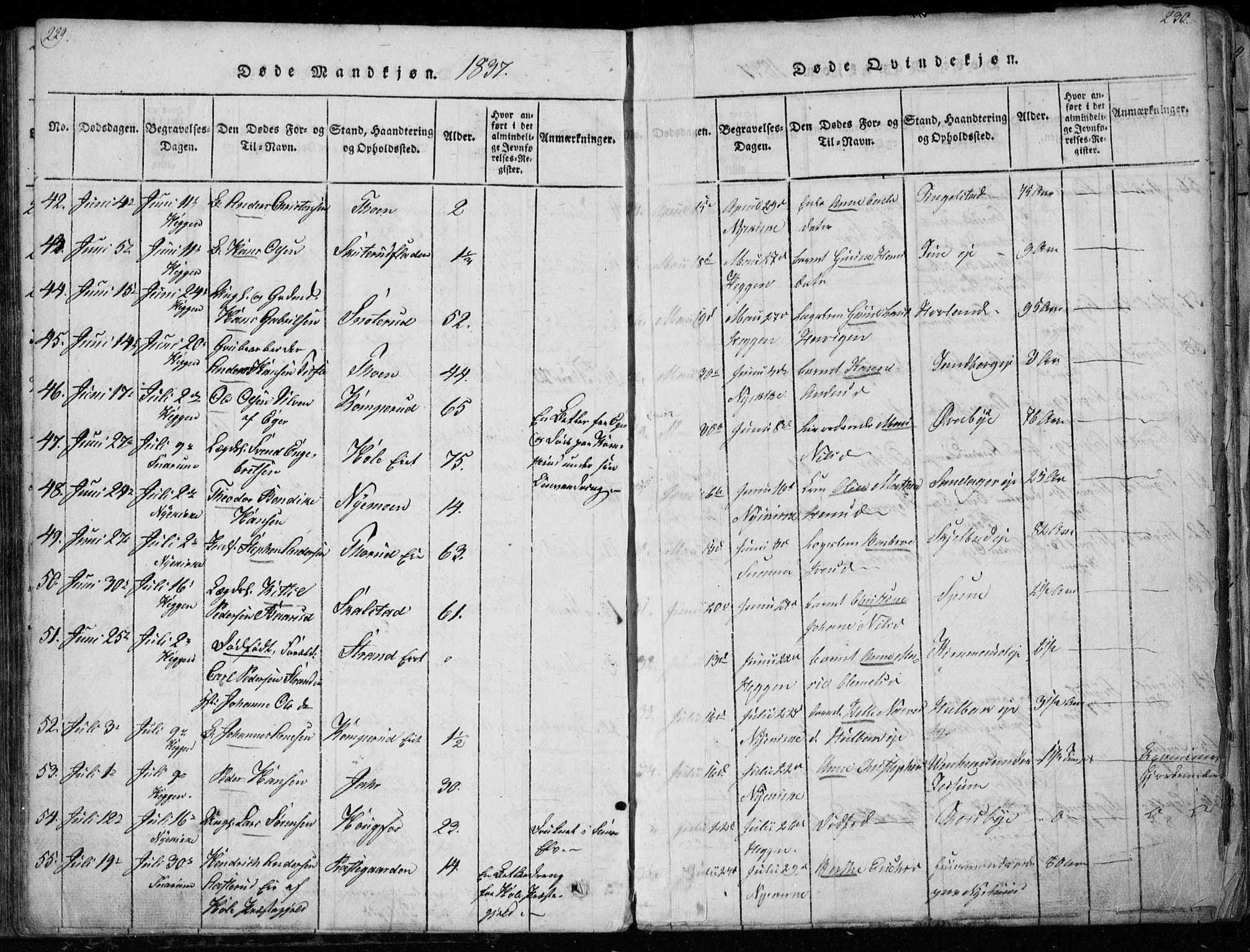 Modum kirkebøker, AV/SAKO-A-234/G/Ga/L0003: Parish register (copy) no. I 3, 1832-1842, p. 229-230