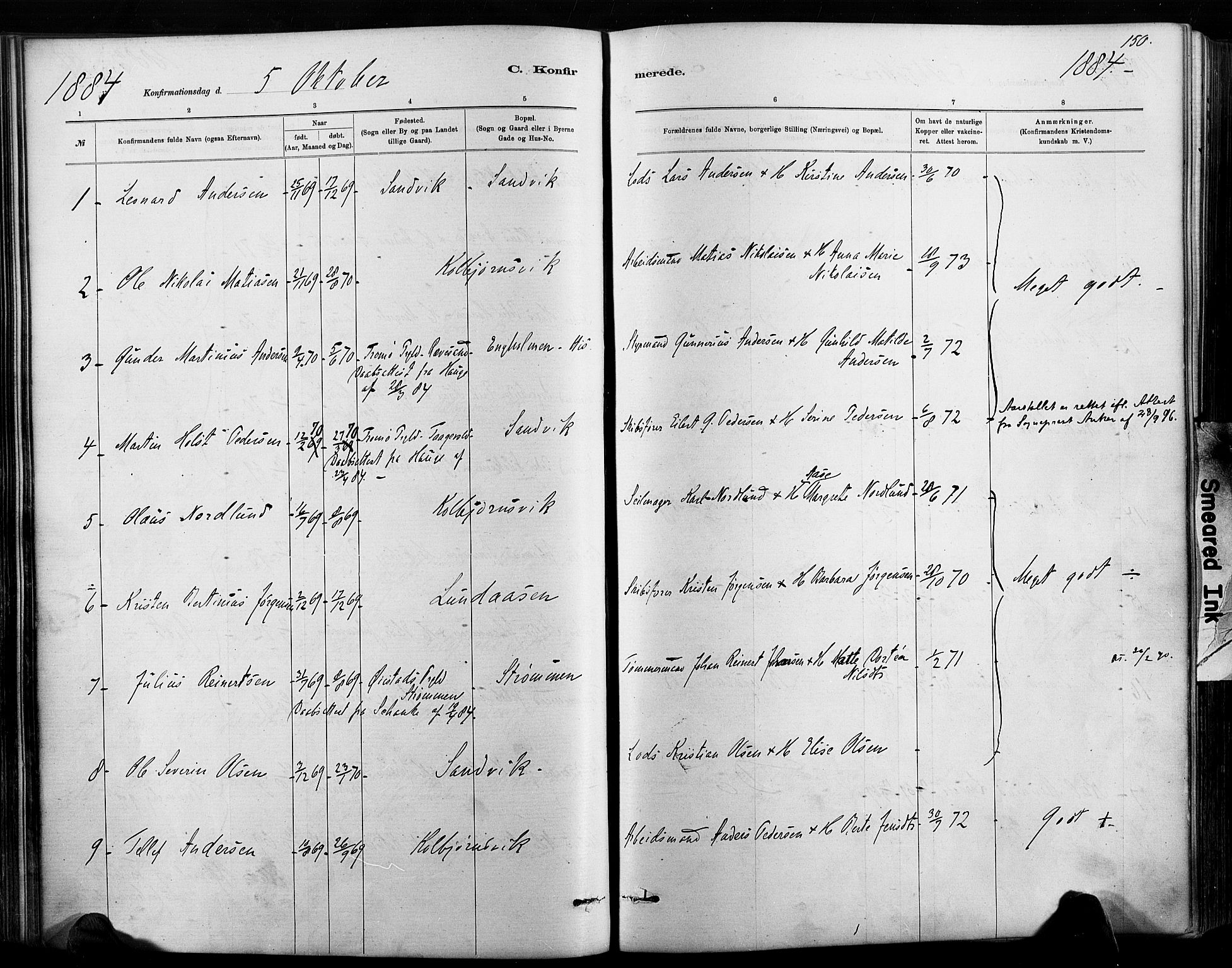 Hisøy sokneprestkontor, AV/SAK-1111-0020/F/Fa/L0003: Parish register (official) no. A 3, 1881-1894, p. 150