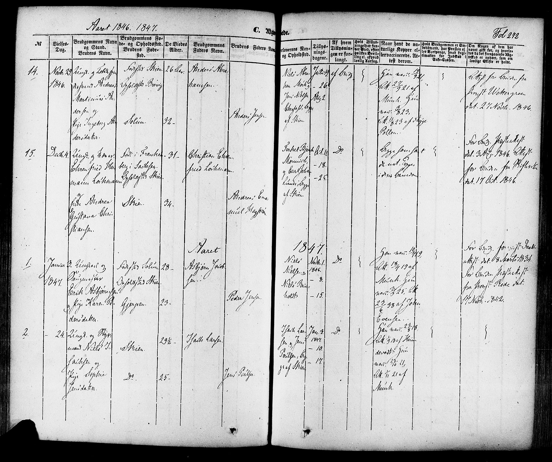 Skien kirkebøker, SAKO/A-302/F/Fa/L0006a: Parish register (official) no. 6A, 1843-1856, p. 272