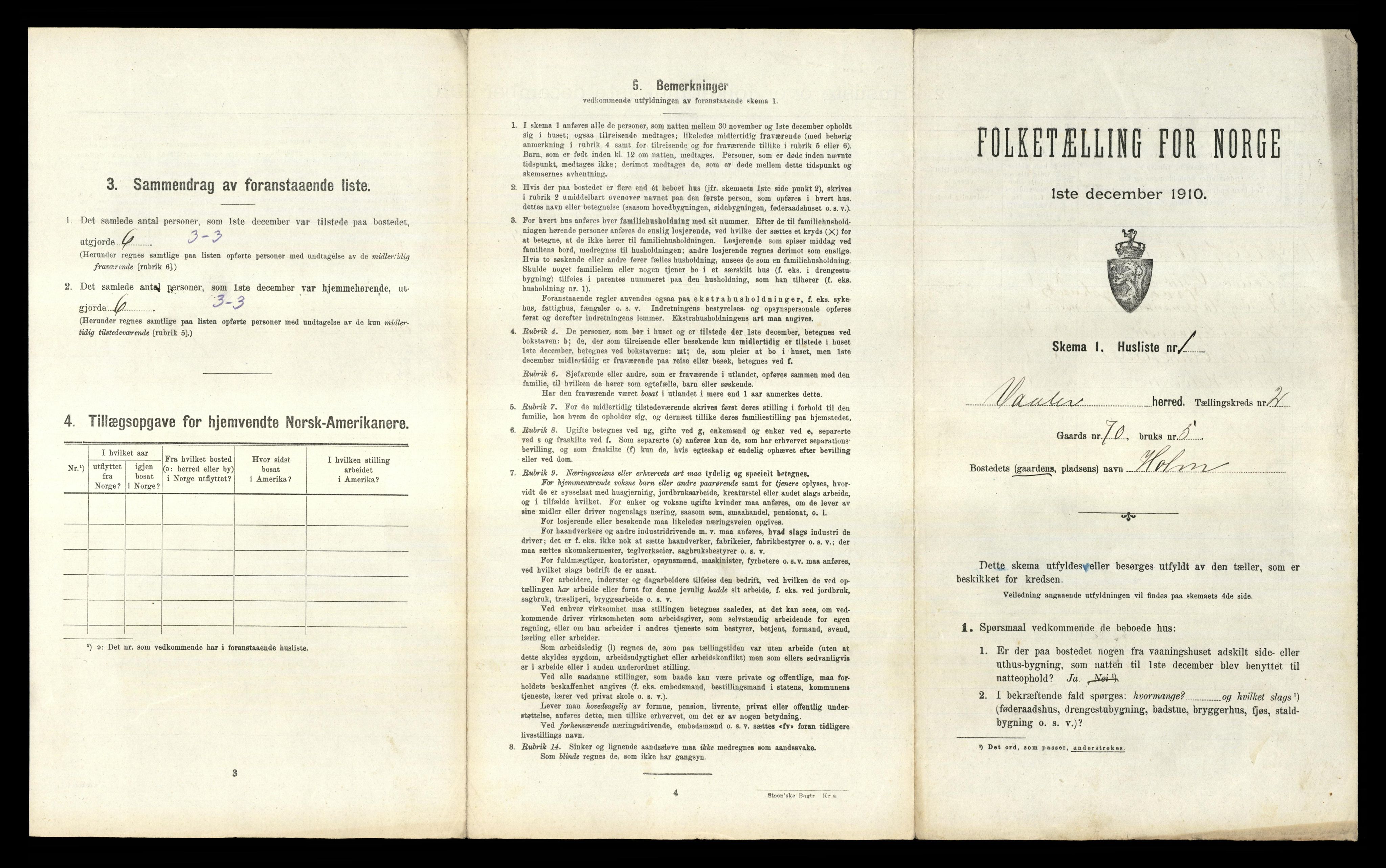 RA, 1910 census for Våler, 1910, p. 184