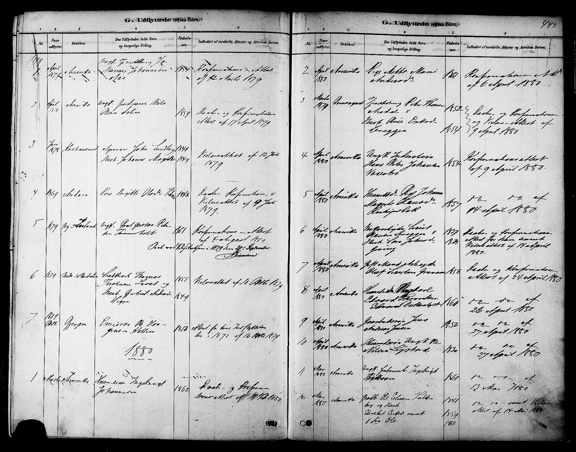 Ministerialprotokoller, klokkerbøker og fødselsregistre - Sør-Trøndelag, SAT/A-1456/606/L0294: Parish register (official) no. 606A09, 1878-1886, p. 443
