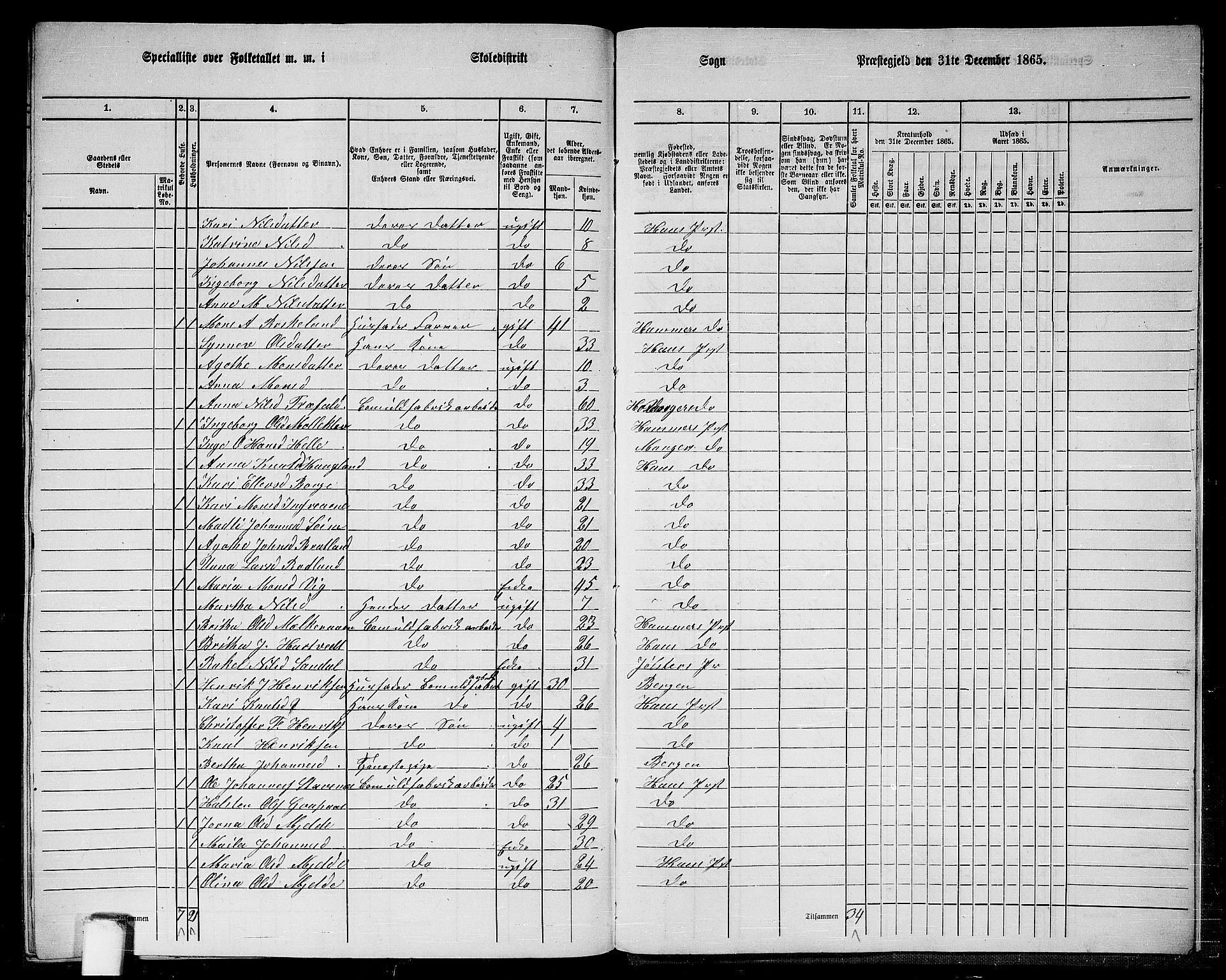 RA, 1865 census for Haus, 1865, p. 266