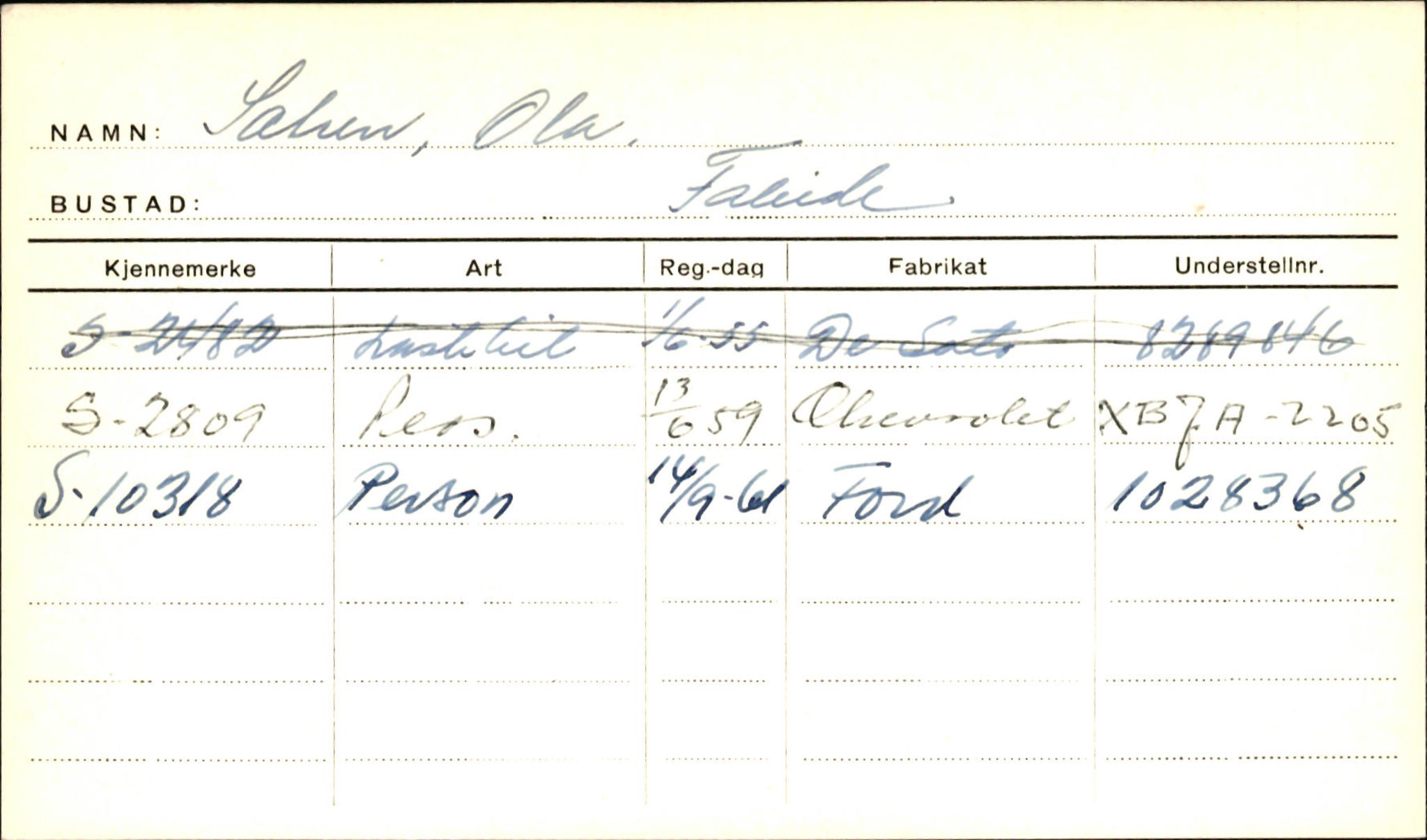 Statens vegvesen, Sogn og Fjordane vegkontor, AV/SAB-A-5301/4/F/L0002: Eigarregister Fjordane til 1.6.1961, 1930-1961, p. 39