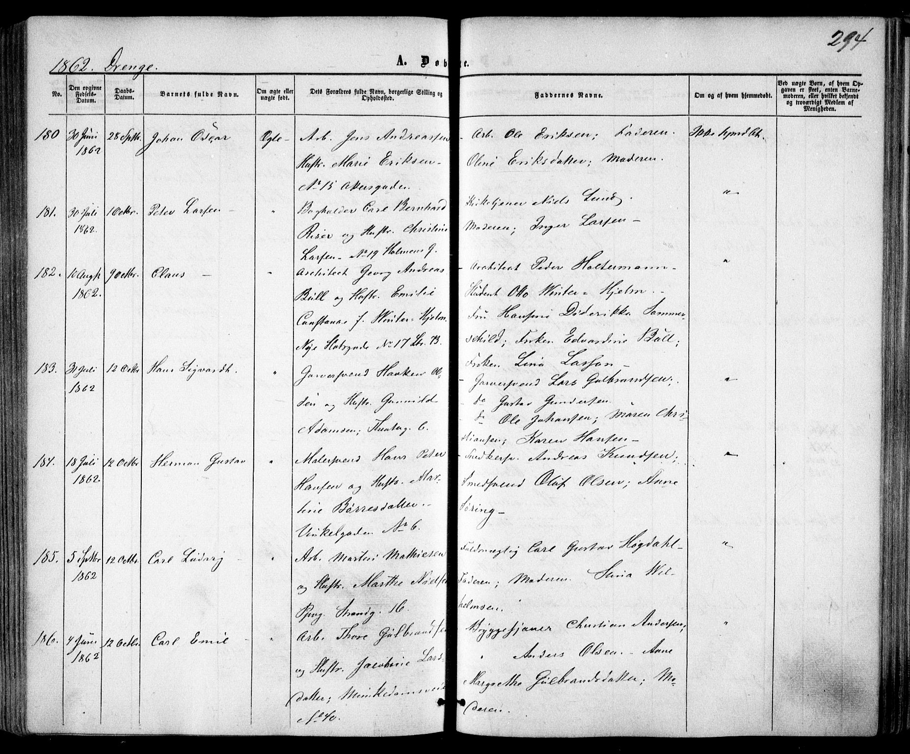 Trefoldighet prestekontor Kirkebøker, AV/SAO-A-10882/F/Fa/L0001: Parish register (official) no. I 1, 1858-1863, p. 294