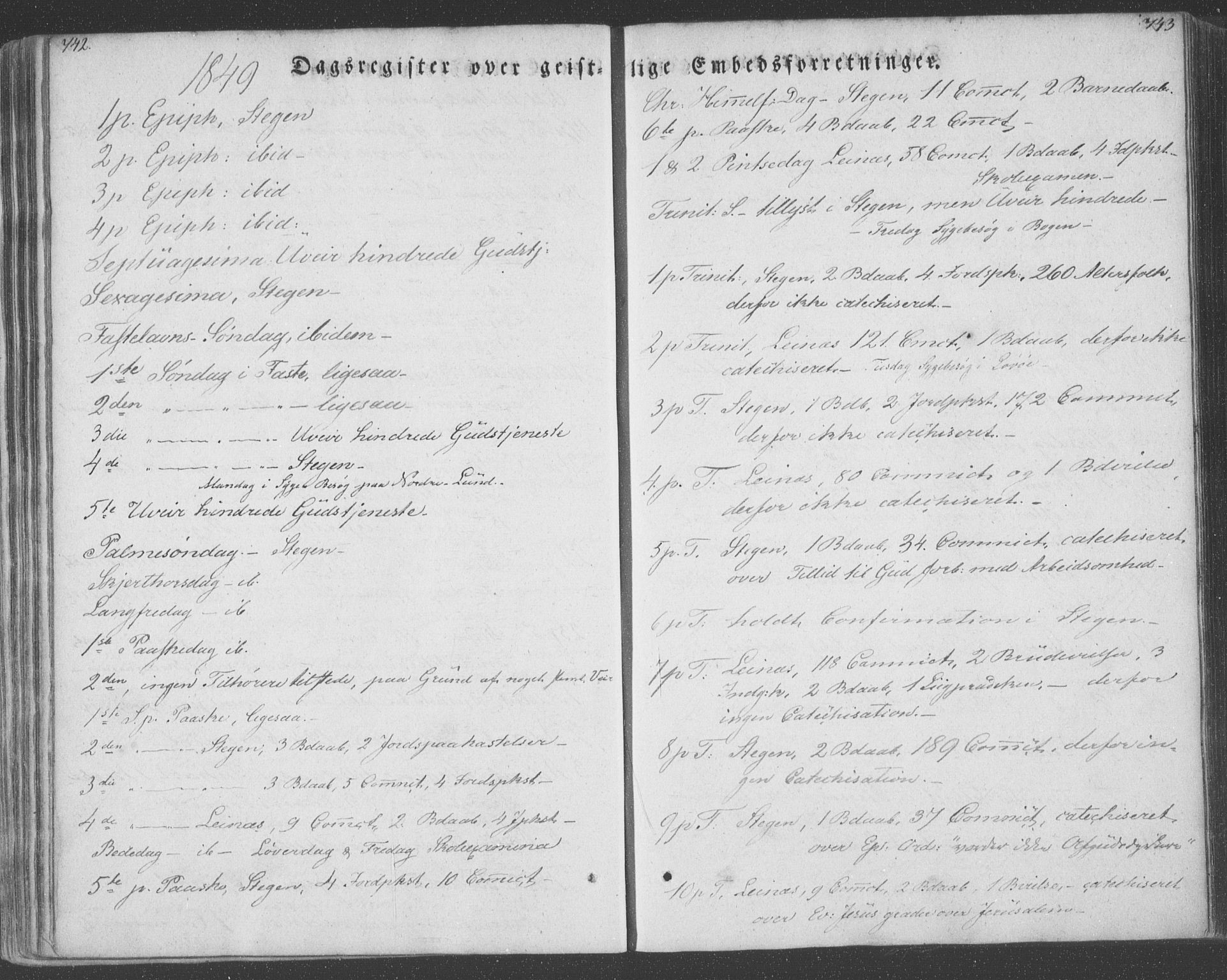 Ministerialprotokoller, klokkerbøker og fødselsregistre - Nordland, SAT/A-1459/855/L0799: Parish register (official) no. 855A07, 1834-1852, p. 742-743