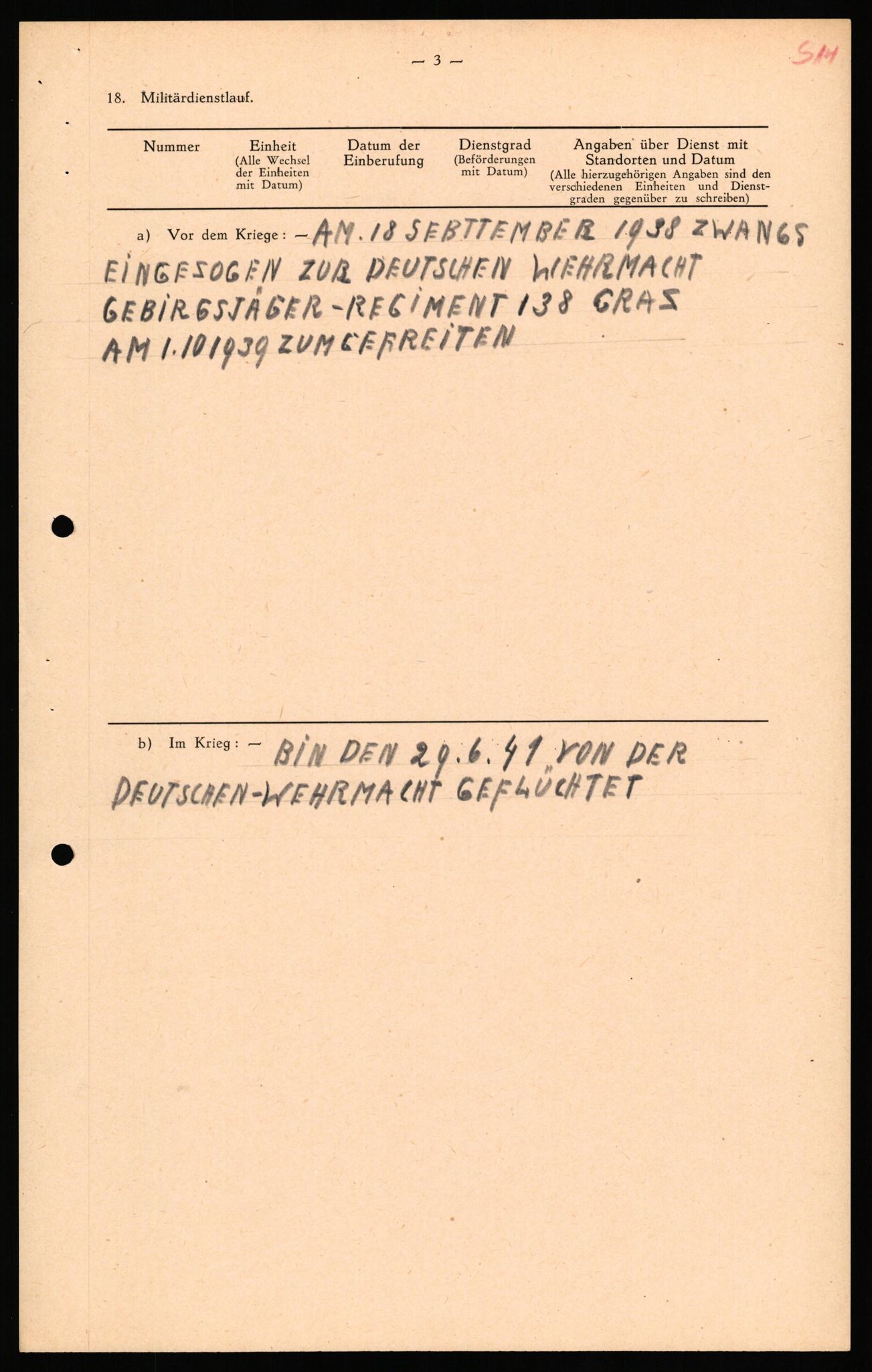 Forsvaret, Forsvarets overkommando II, AV/RA-RAFA-3915/D/Db/L0040: CI Questionaires. Tyske okkupasjonsstyrker i Norge. Østerrikere., 1945-1946, p. 229