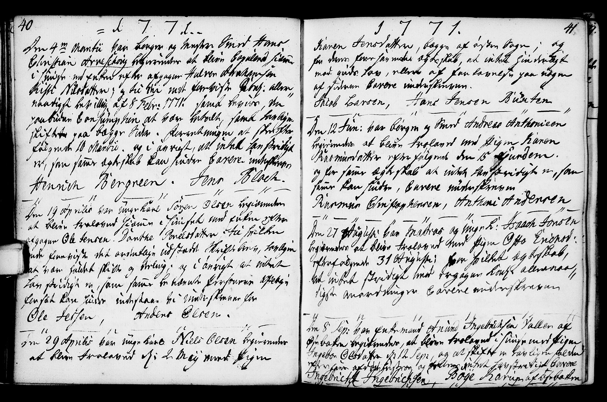 Porsgrunn kirkebøker , SAKO/A-104/F/Fa/L0003: Parish register (official) no. 3, 1764-1814, p. 40-41