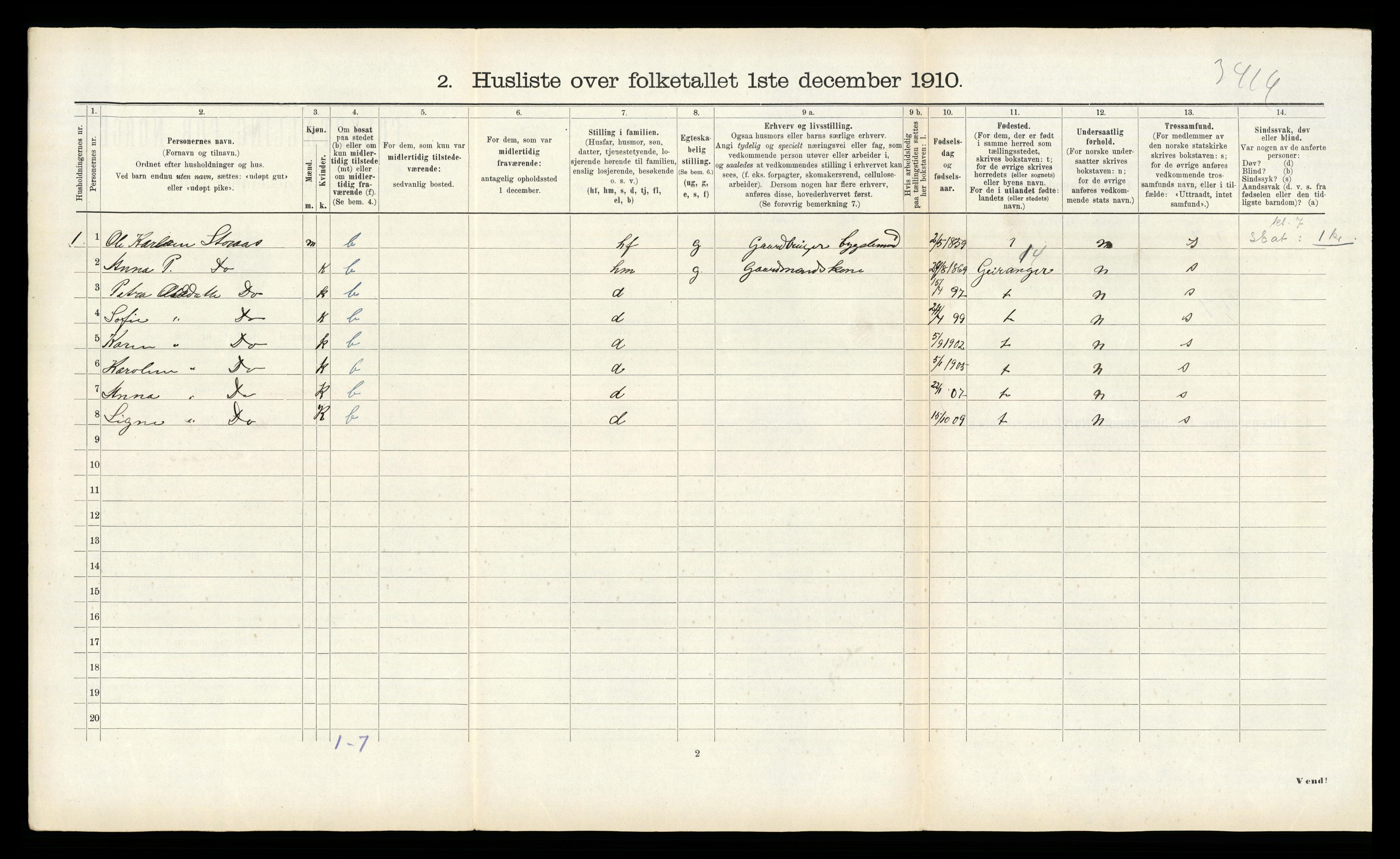 RA, 1910 census for Norddal, 1910, p. 684