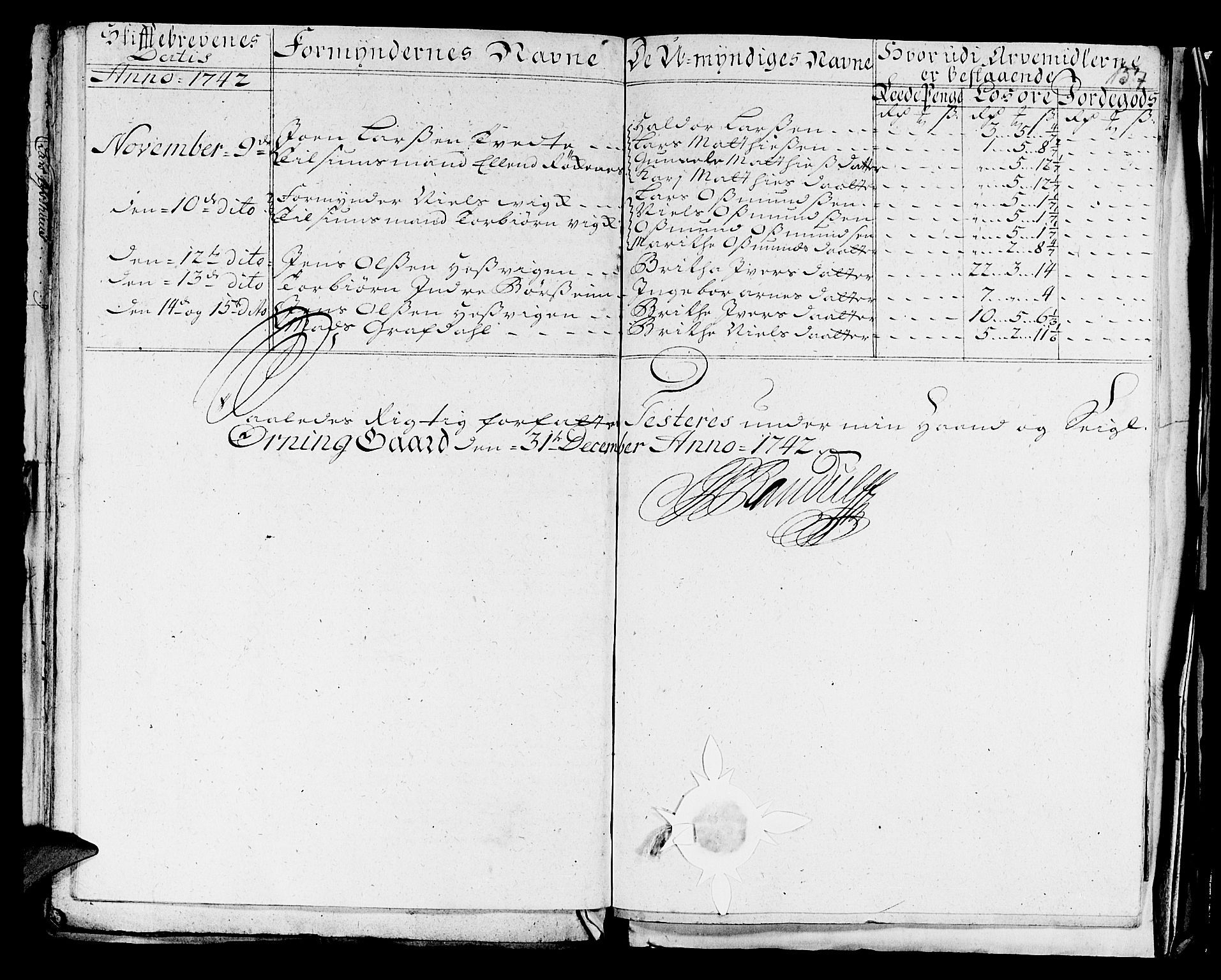 Sunnhordland sorenskrivar, SAB/A-2401/1/H/Ha/Haa, 1731-1745, p. 156b-157a