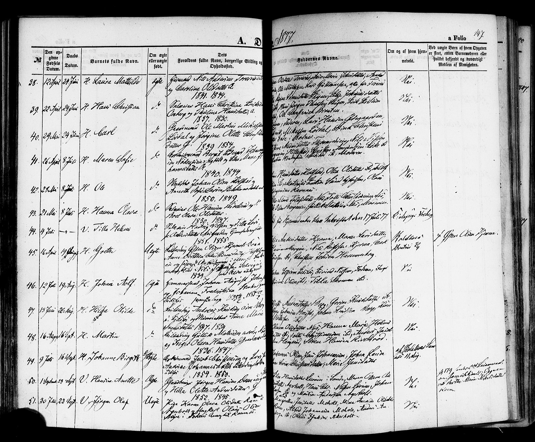 Hof kirkebøker, SAKO/A-64/F/Fa/L0006: Parish register (official) no. I 6, 1851-1877, p. 197