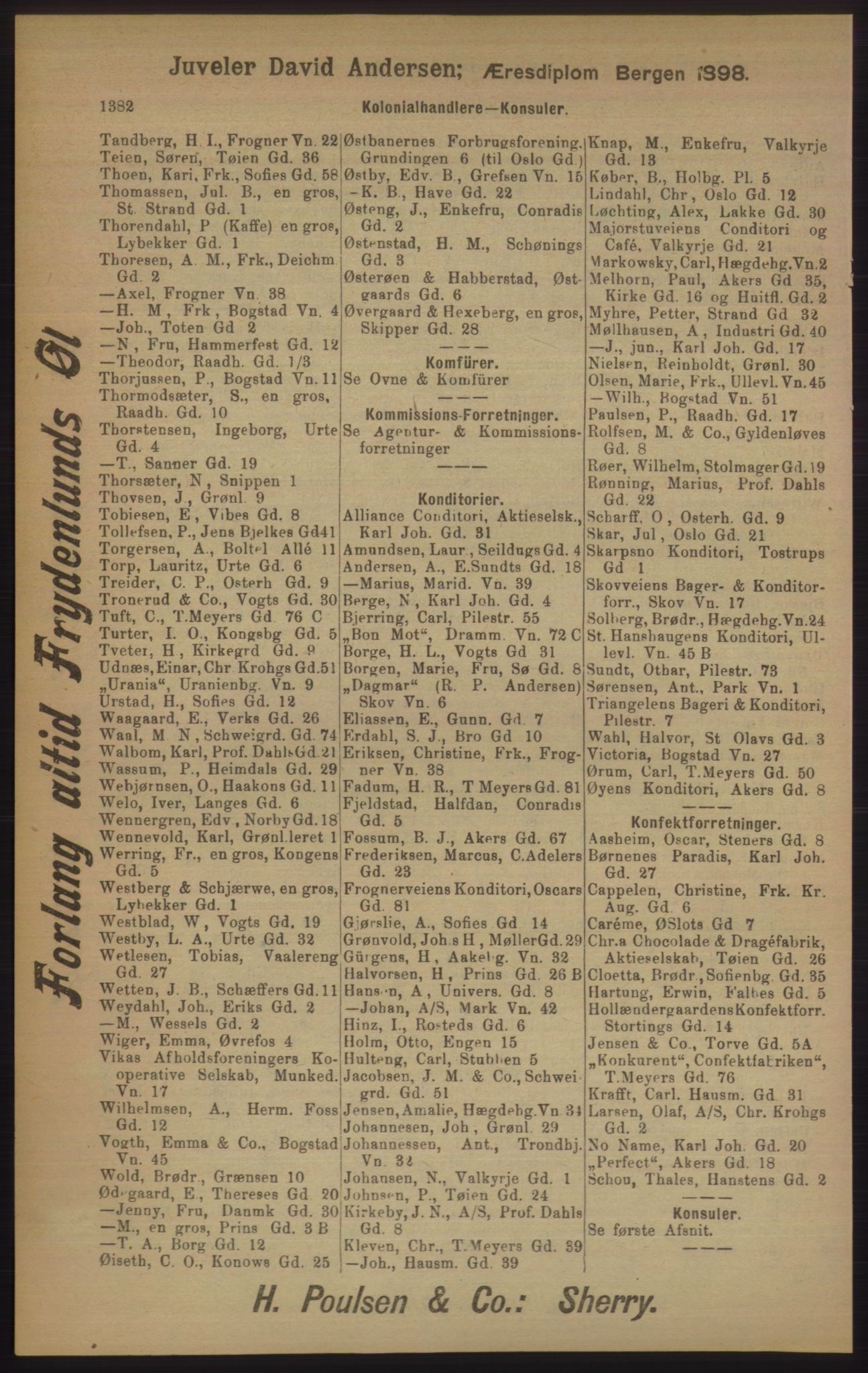 Kristiania/Oslo adressebok, PUBL/-, 1905, p. 1382
