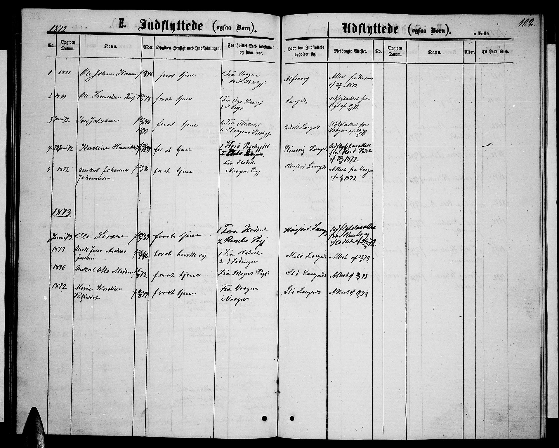 Ministerialprotokoller, klokkerbøker og fødselsregistre - Nordland, AV/SAT-A-1459/894/L1358: Parish register (copy) no. 894C01, 1864-1877, p. 102