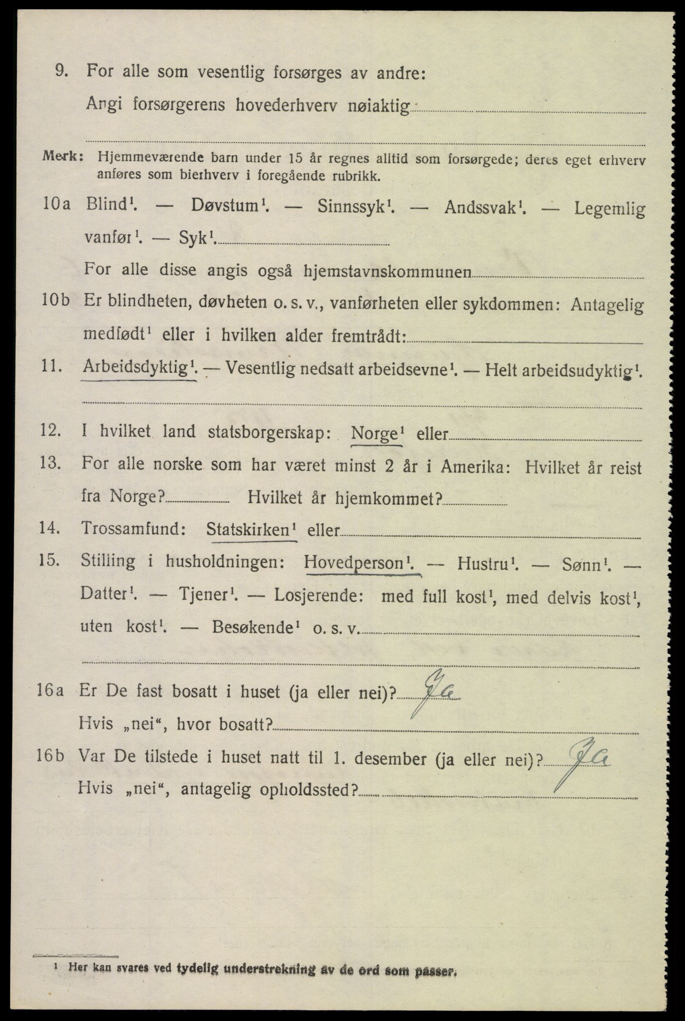 SAK, 1920 census for Vennesla, 1920, p. 4317