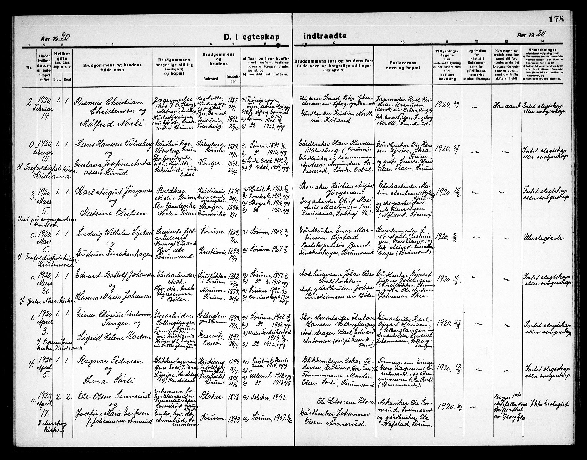 Sørum prestekontor Kirkebøker, AV/SAO-A-10303/G/Ga/L0008: Parish register (copy) no. I 8, 1917-1934, p. 178