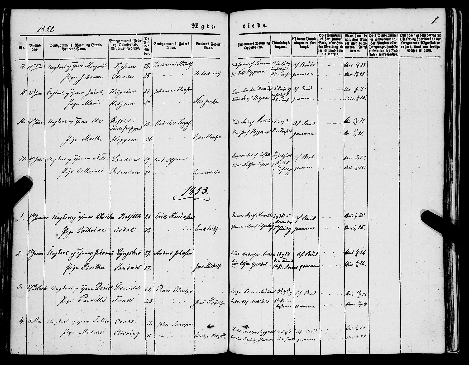 Jølster sokneprestembete, SAB/A-80701/H/Haa/Haaa/L0010: Parish register (official) no. A 10, 1847-1865, p. 9