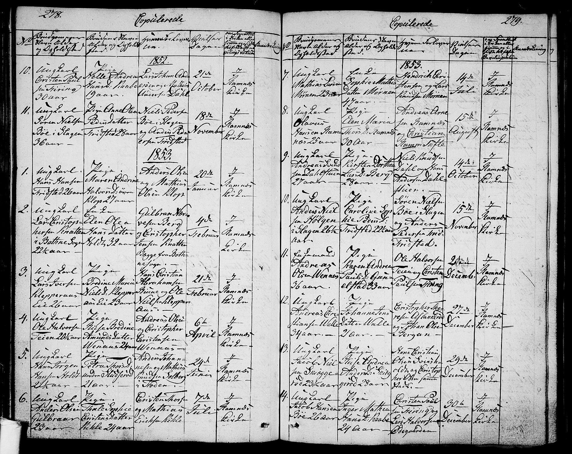 Ramnes kirkebøker, SAKO/A-314/G/Ga/L0002: Parish register (copy) no. I 2, 1848-1870, p. 278-279