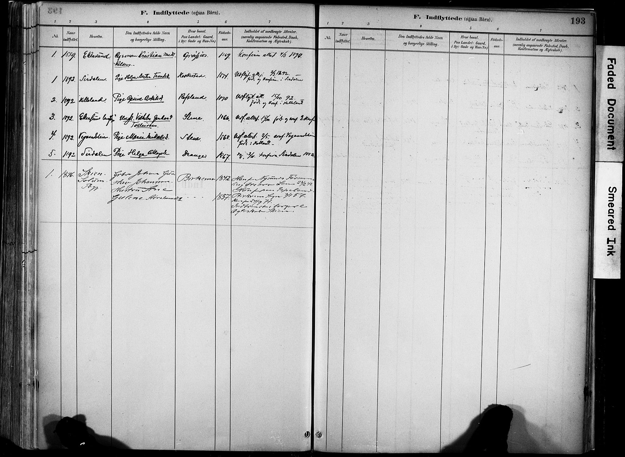 Lund sokneprestkontor, AV/SAST-A-101809/S06/L0012: Parish register (official) no. A 11, 1887-1921, p. 193