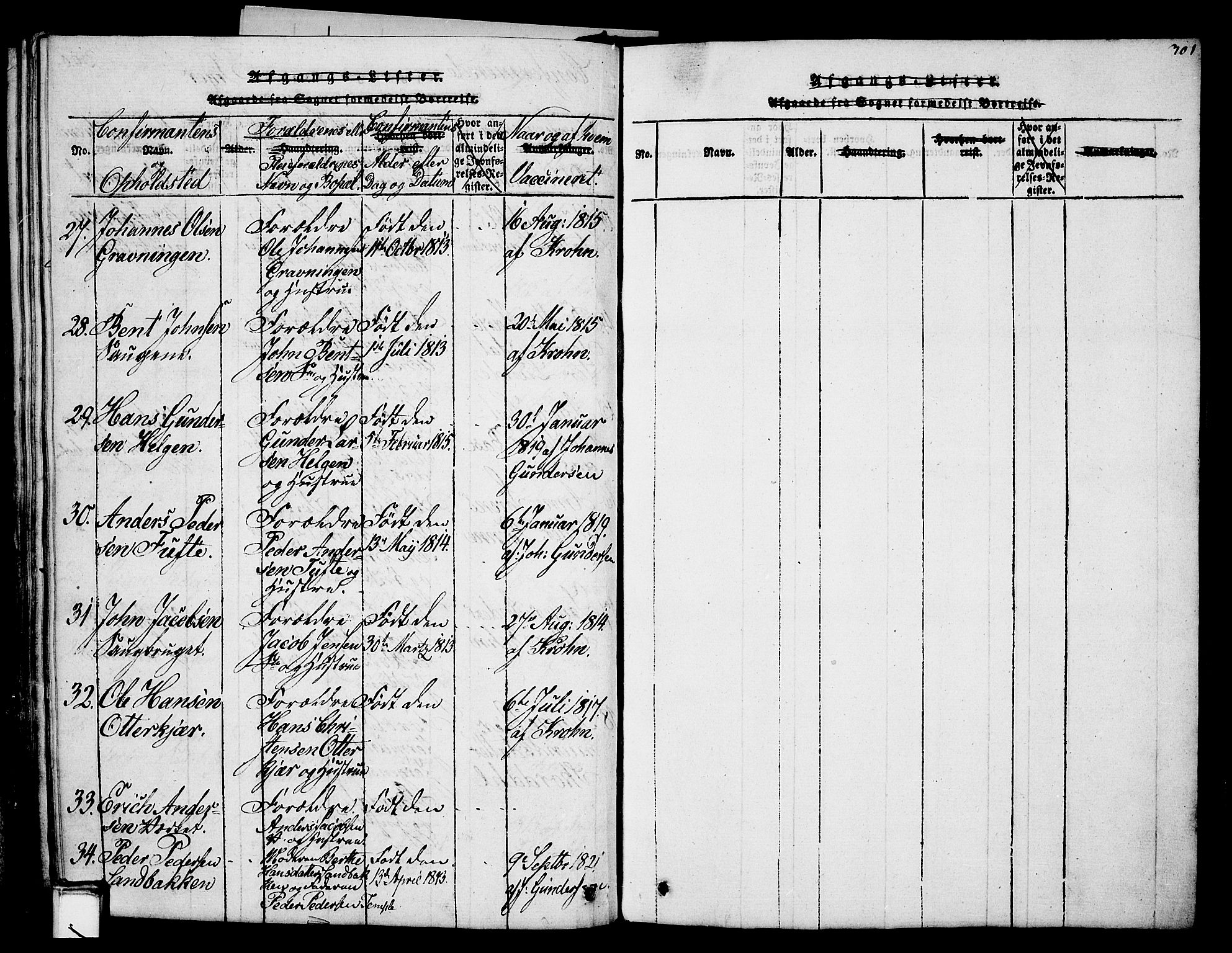 Holla kirkebøker, SAKO/A-272/G/Ga/L0001: Parish register (copy) no. I 1, 1814-1830, p. 301