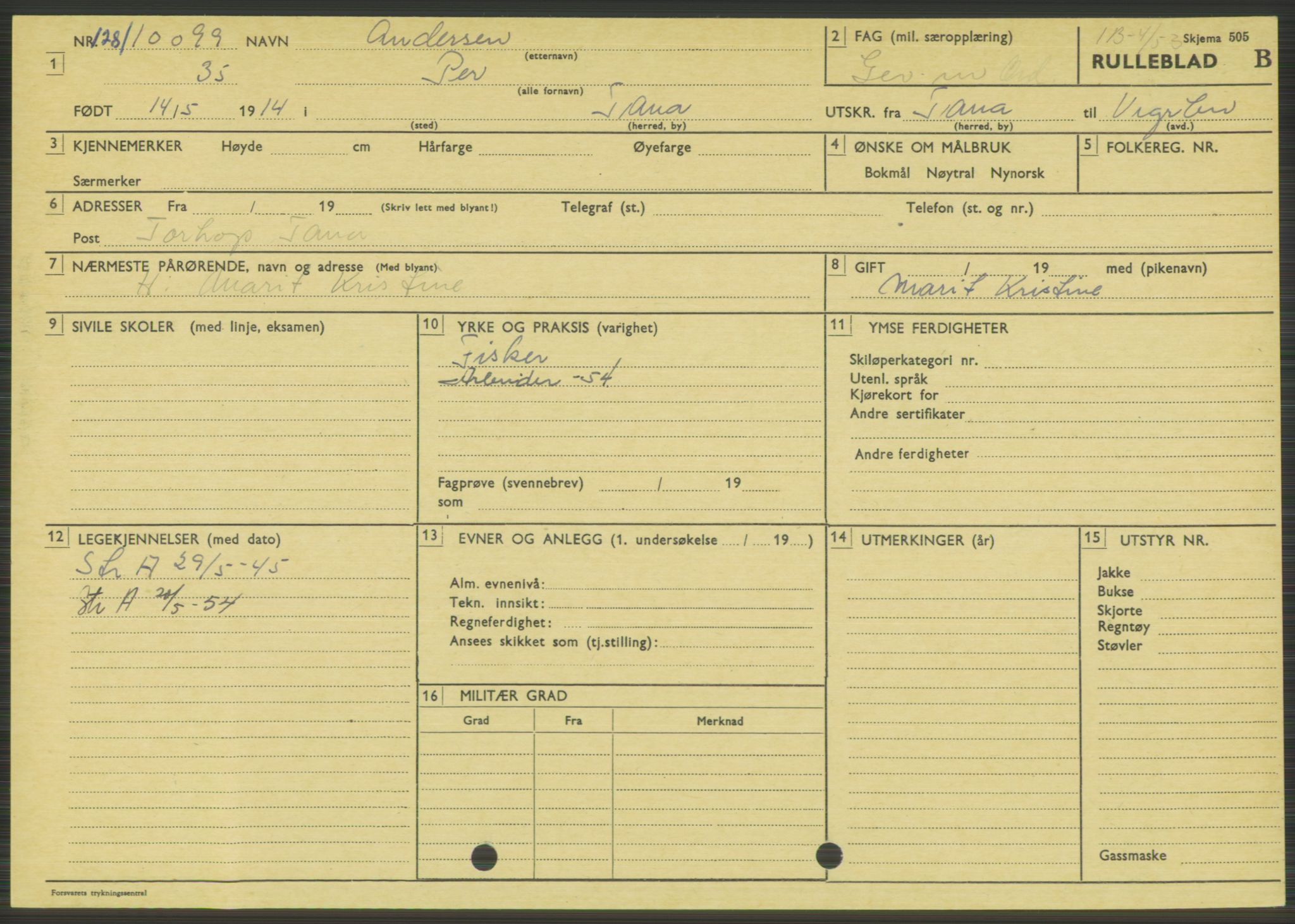 Forsvaret, Varanger bataljon, AV/RA-RAFA-2258/1/D/L0444: Rulleblad for menige født 1913-1914, 1913-1914, p. 280