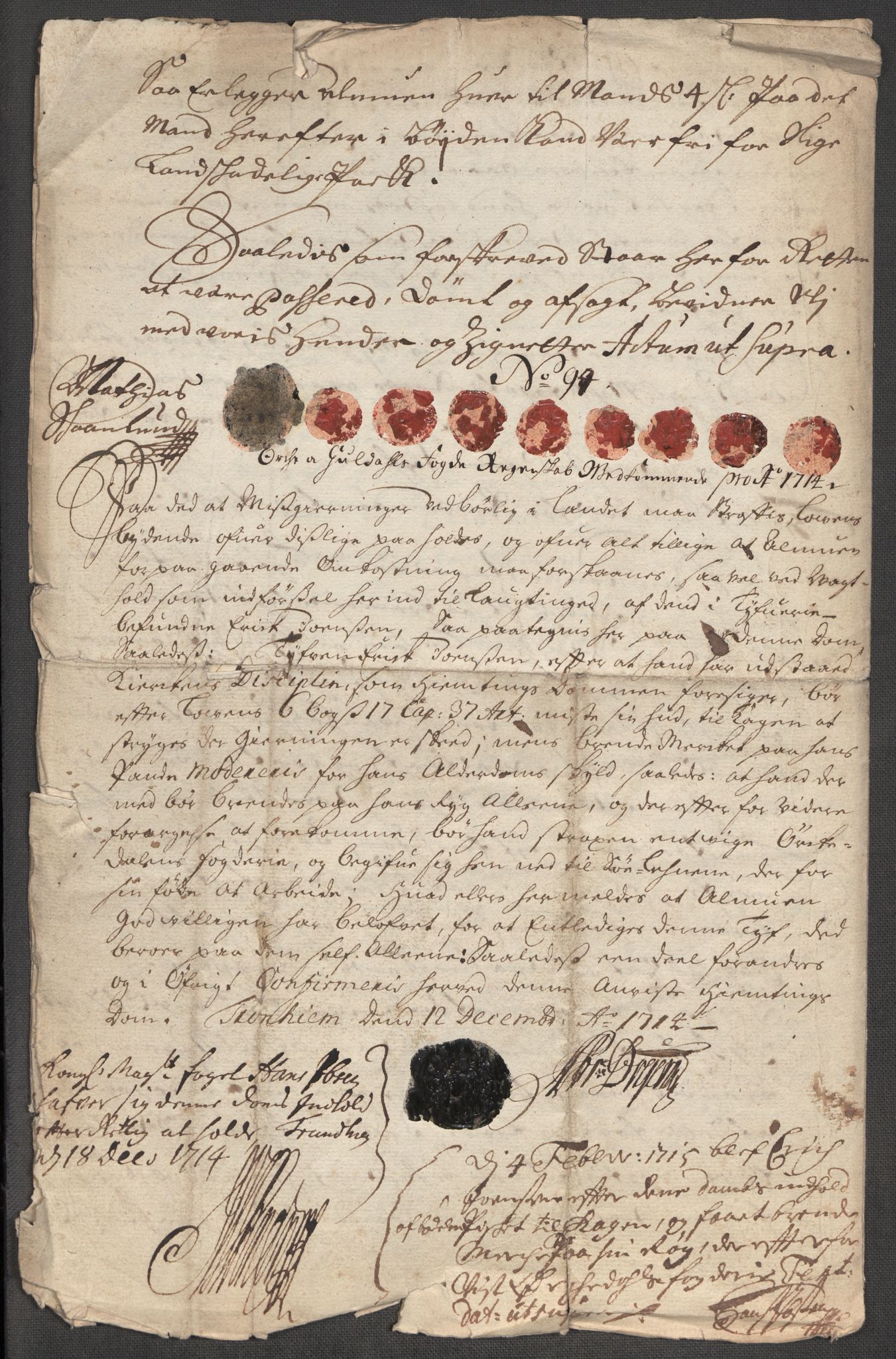 Rentekammeret inntil 1814, Reviderte regnskaper, Fogderegnskap, RA/EA-4092/R60/L3965: Fogderegnskap Orkdal og Gauldal, 1714, p. 535