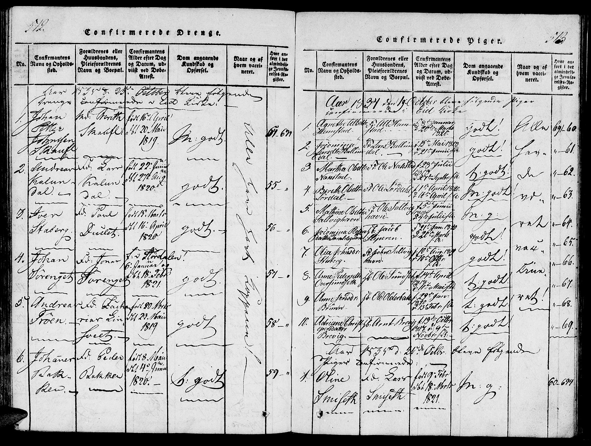 Ministerialprotokoller, klokkerbøker og fødselsregistre - Nord-Trøndelag, AV/SAT-A-1458/733/L0322: Parish register (official) no. 733A01, 1817-1842, p. 512-513