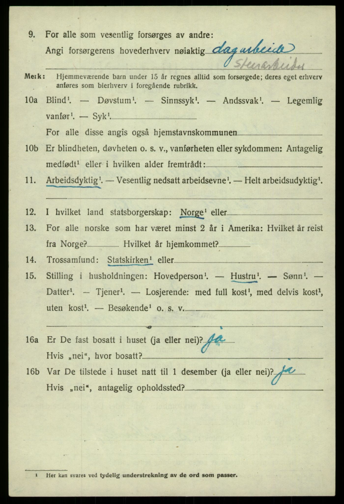 SAB, 1920 census for Odda, 1920, p. 1834