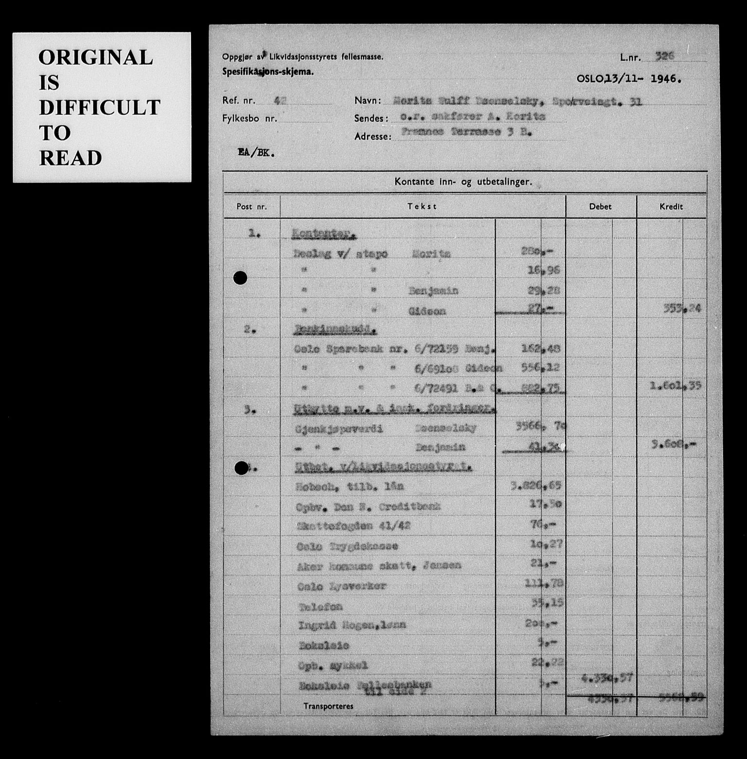 Justisdepartementet, Tilbakeføringskontoret for inndratte formuer, AV/RA-S-1564/H/Hc/Hcc/L0931: --, 1945-1947, p. 352