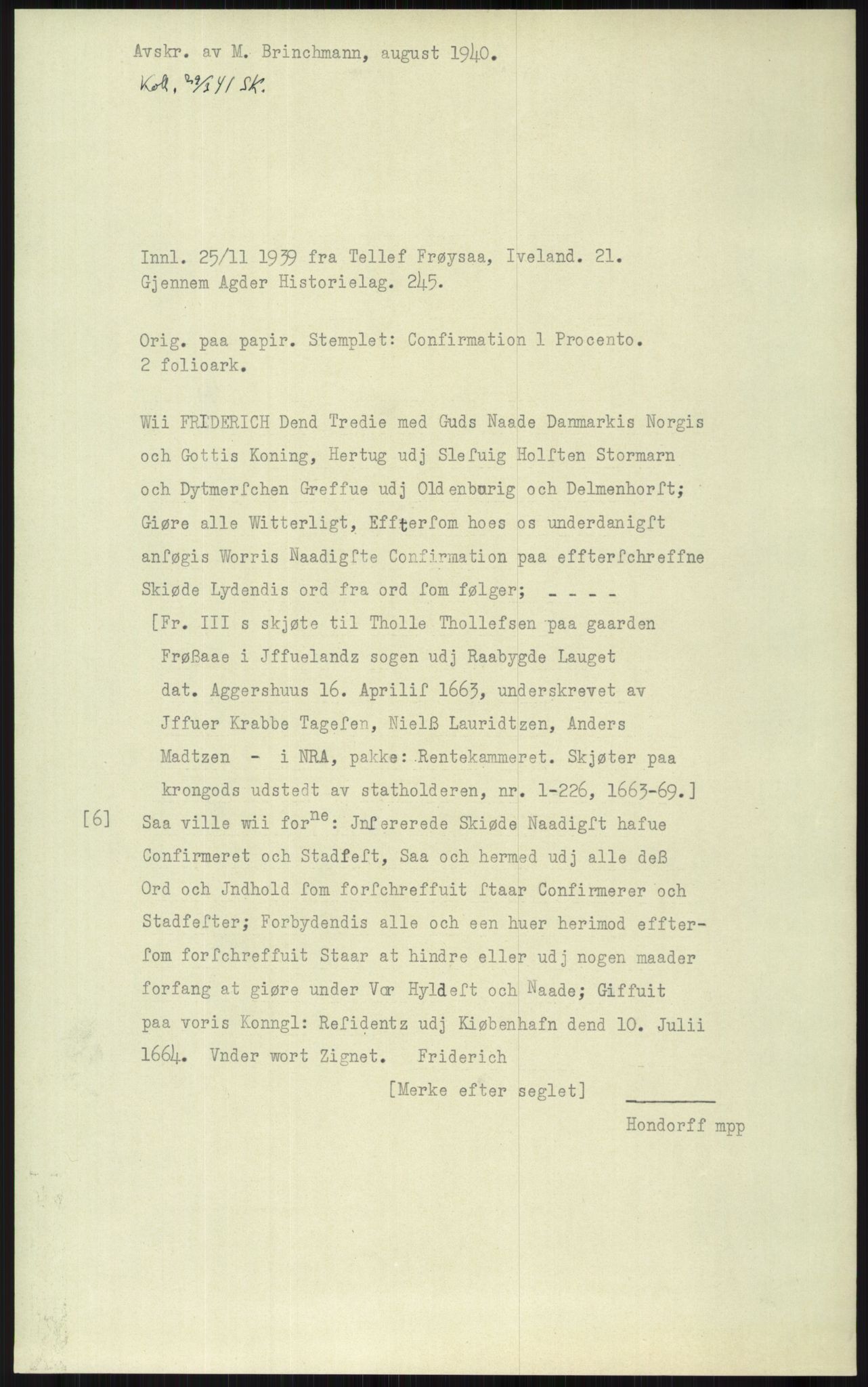 Samlinger til kildeutgivelse, Diplomavskriftsamlingen, AV/RA-EA-4053/H/Ha, p. 2289